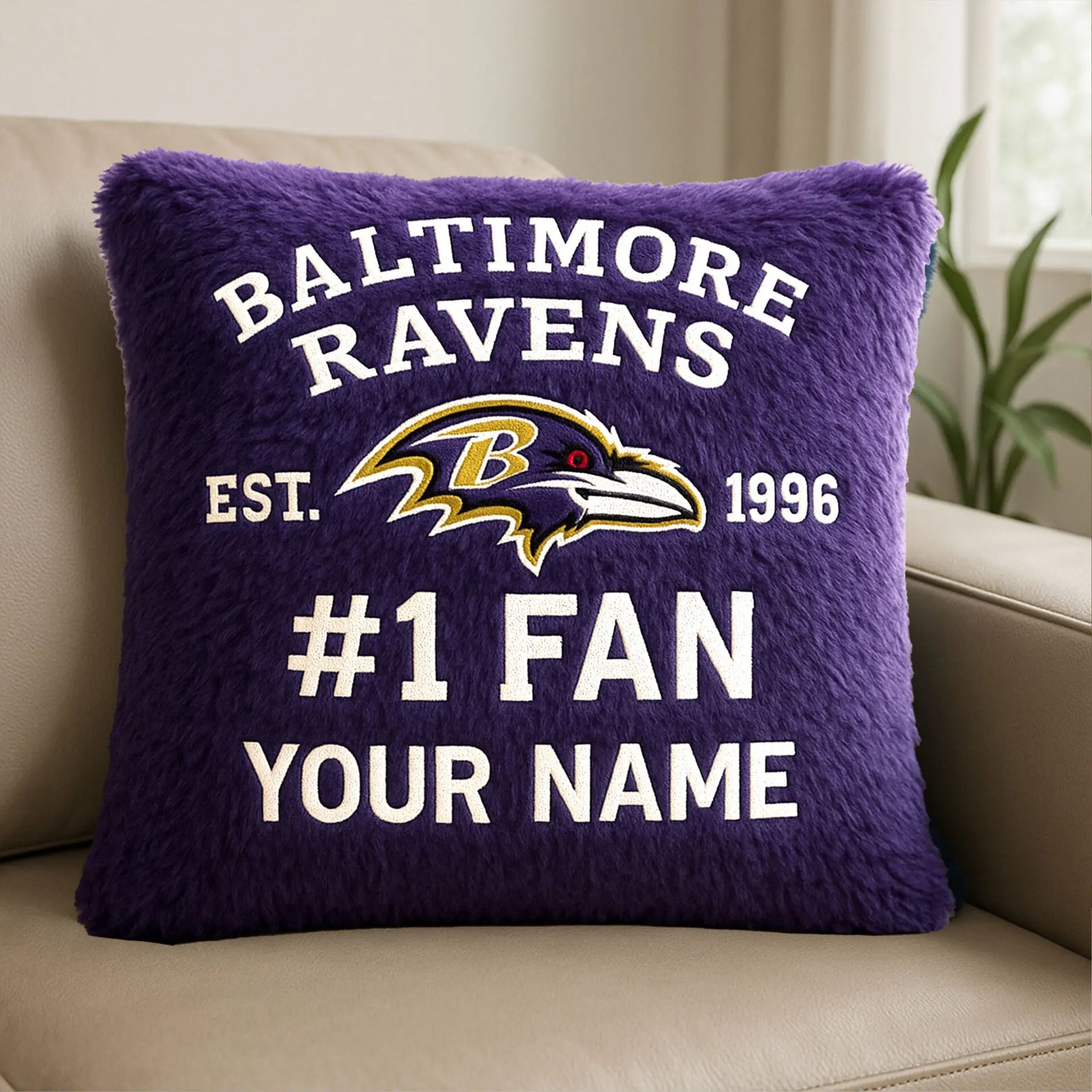 Baltimore Ravens | Premium Custom Decorative Pillow TD – HuddleStyle.com - Image 4