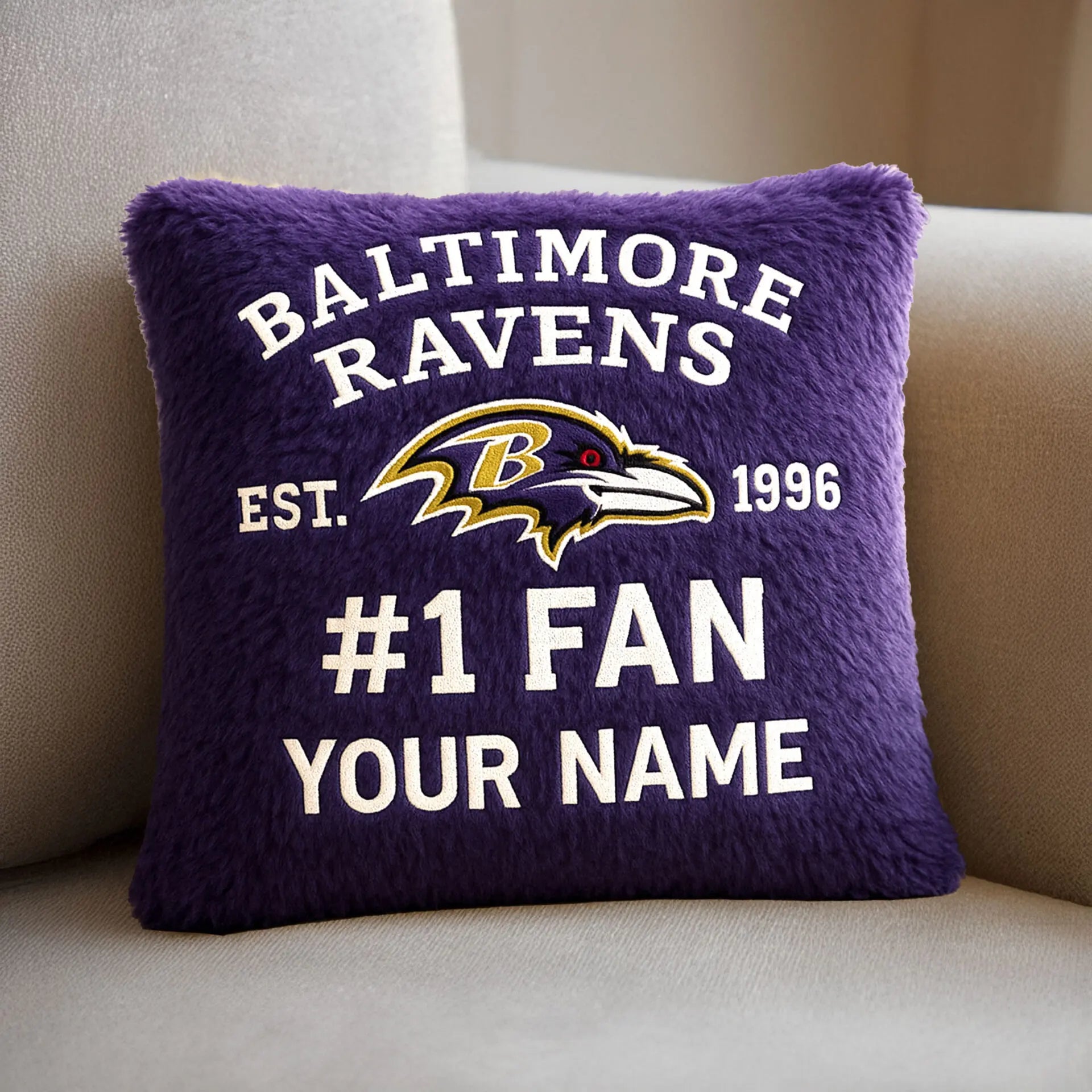 Baltimore Ravens | Premium Custom Decorative Pillow TD – HuddleStyle.com - Image 3