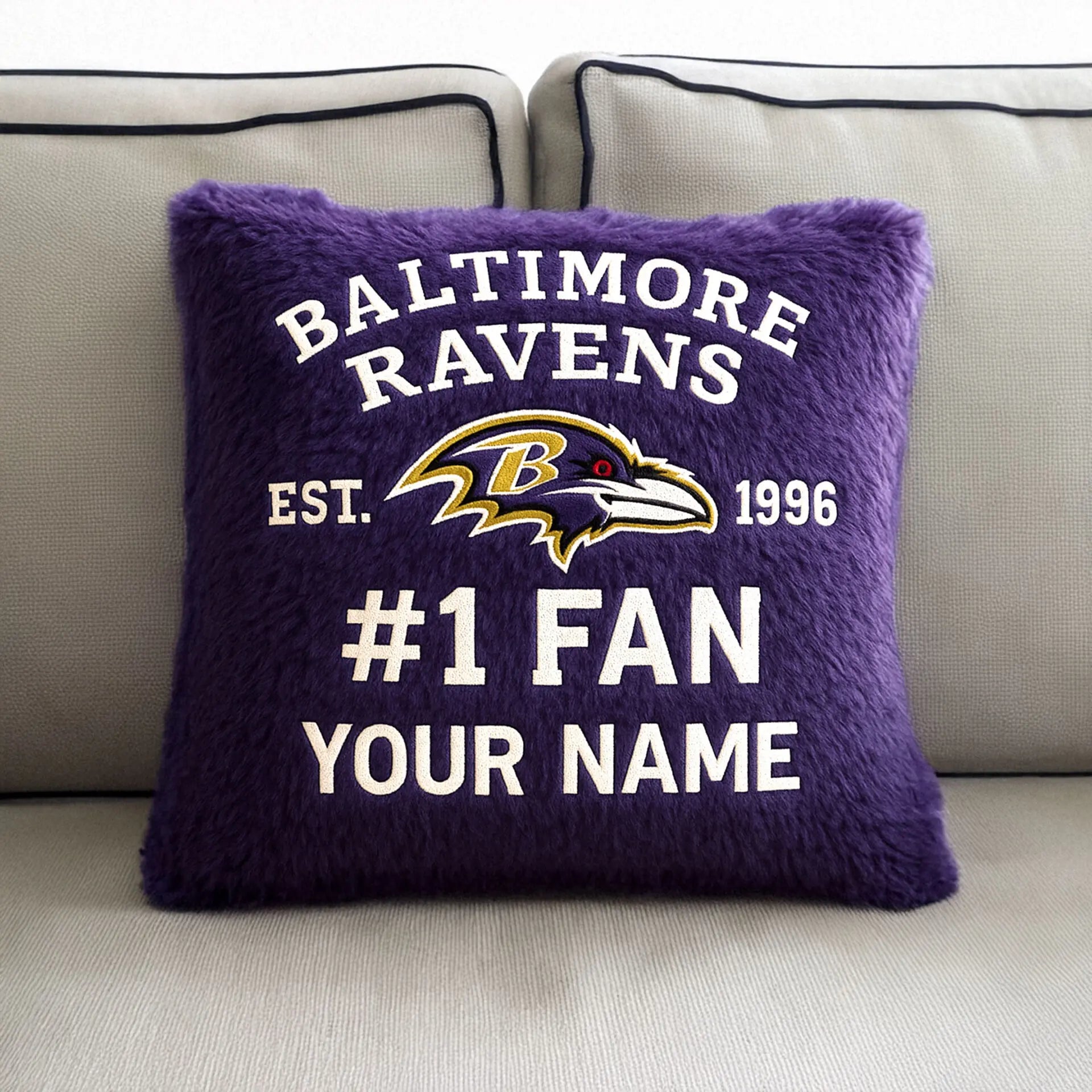 Baltimore Ravens | Premium Custom Decorative Pillow TD – HuddleStyle.com - Image 2