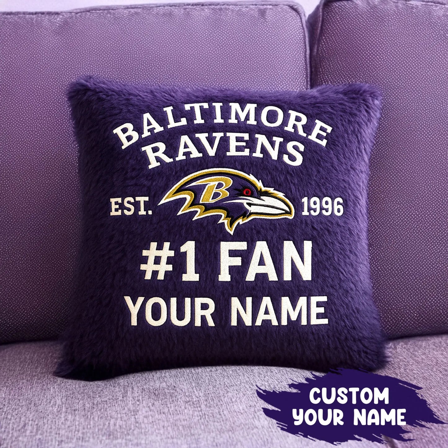 Baltimore Ravens | Premium Custom Decorative Pillow TD – HuddleStyle.com - Main
