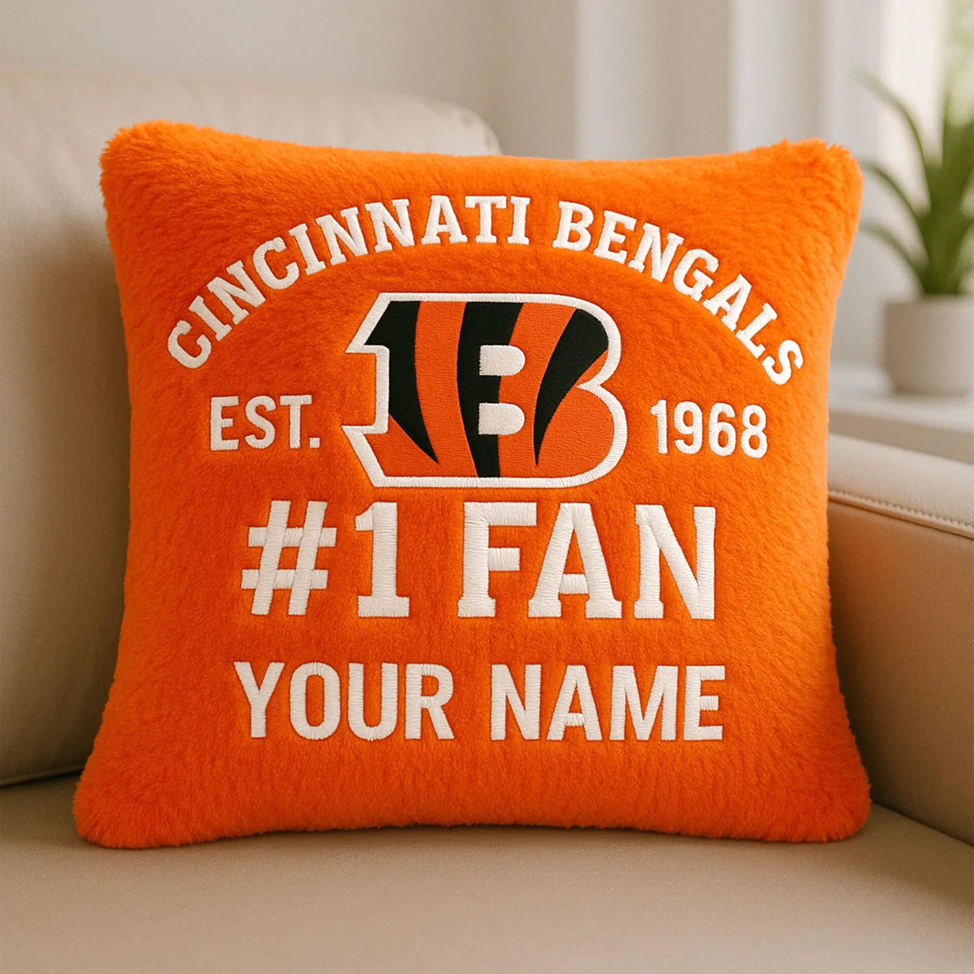 Cincinnati Bengals | Premium Custom Decorative Pillow TD – HuddleStyle.com - Main
