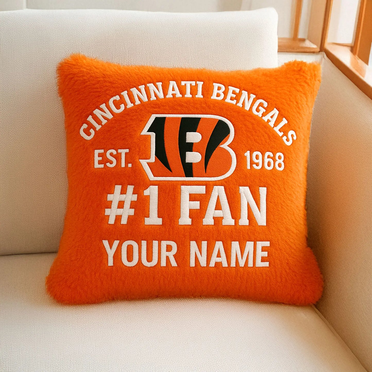 Cincinnati Bengals | Premium Custom Decorative Pillow TD – HuddleStyle.com - Image 2