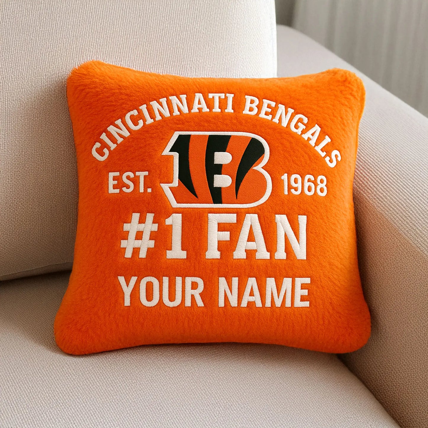 Cincinnati Bengals | Premium Custom Decorative Pillow TD – HuddleStyle.com - Image 3