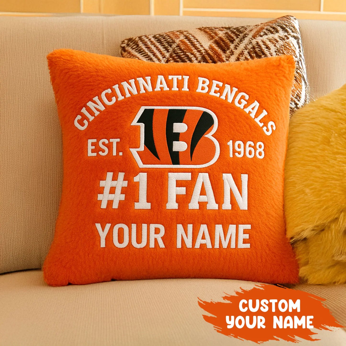 Cincinnati Bengals | Premium Custom Decorative Pillow TD – HuddleStyle.com - Image 5