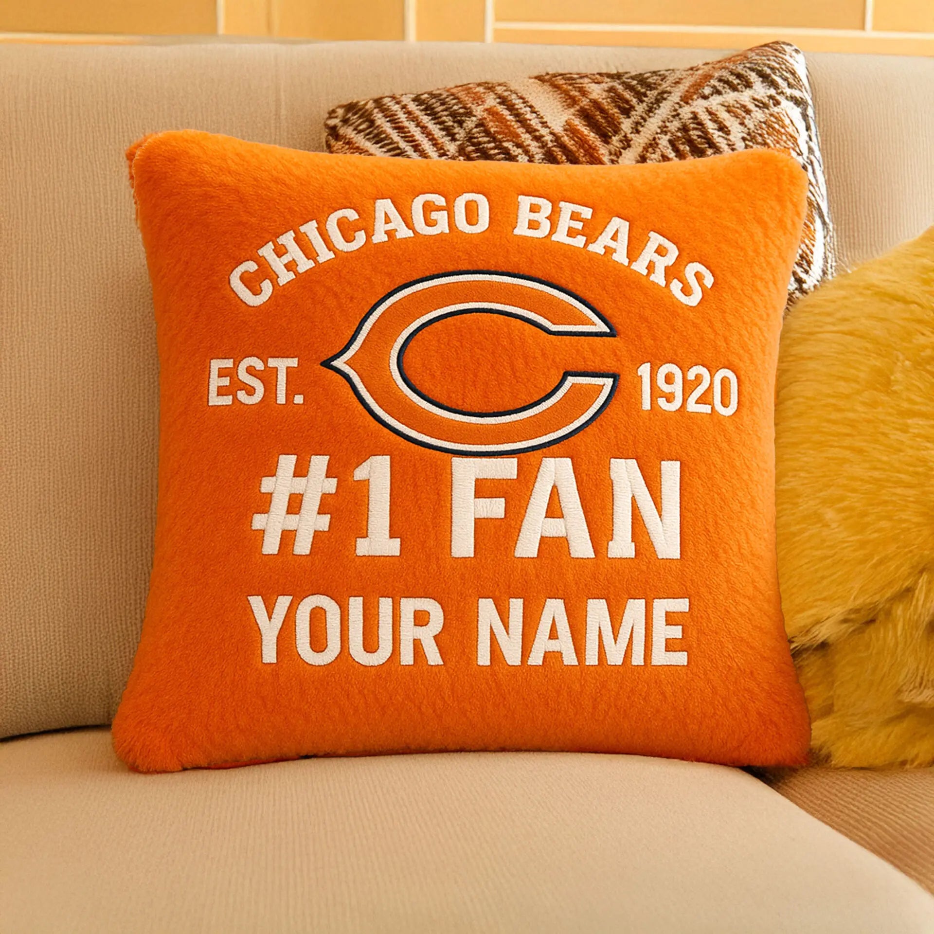 Chicago Bears | Premium Custom Decorative Pillow TD – HuddleStyle.com - Image 4
