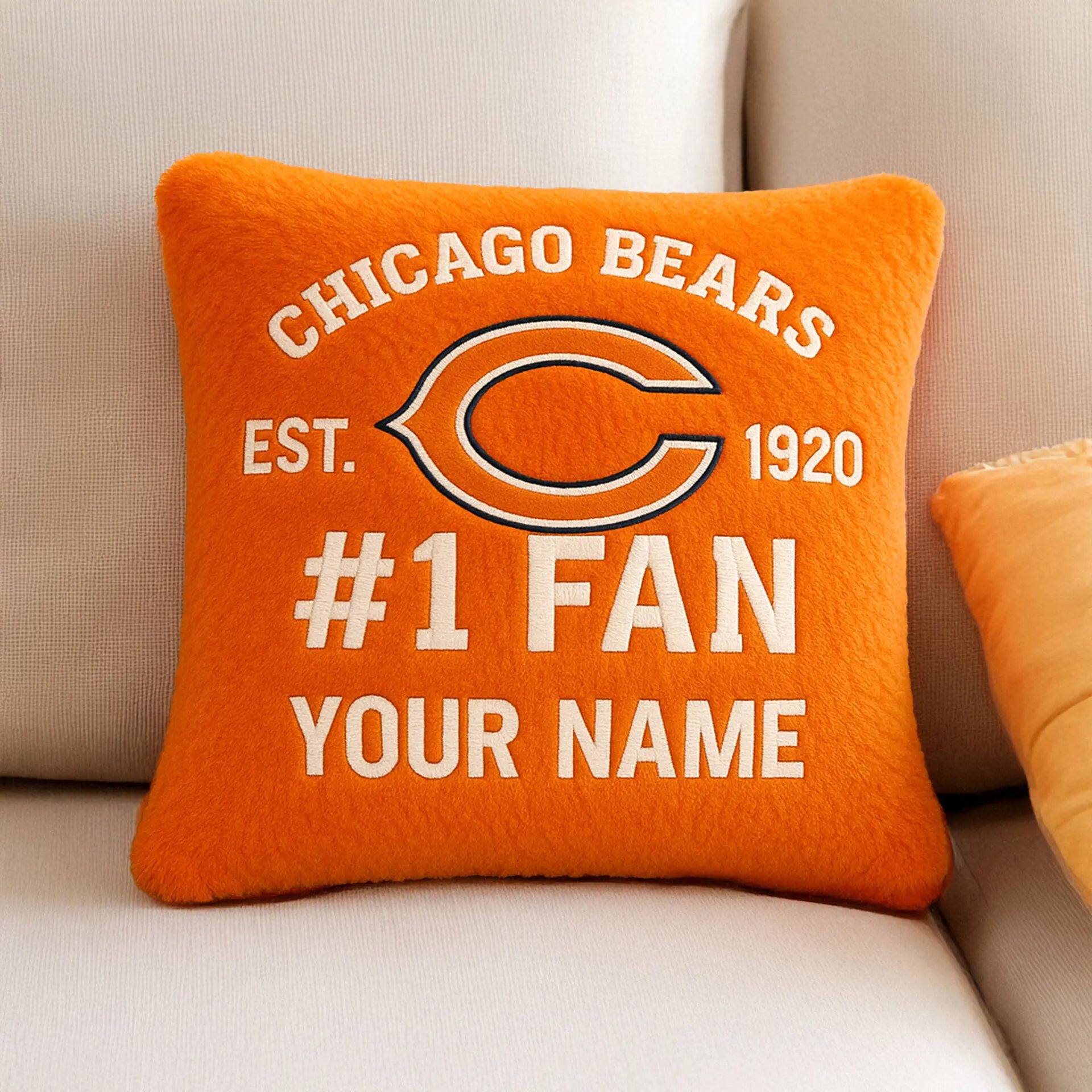 Chicago Bears | Premium Custom Decorative Pillow TD – HuddleStyle.com - Image 2