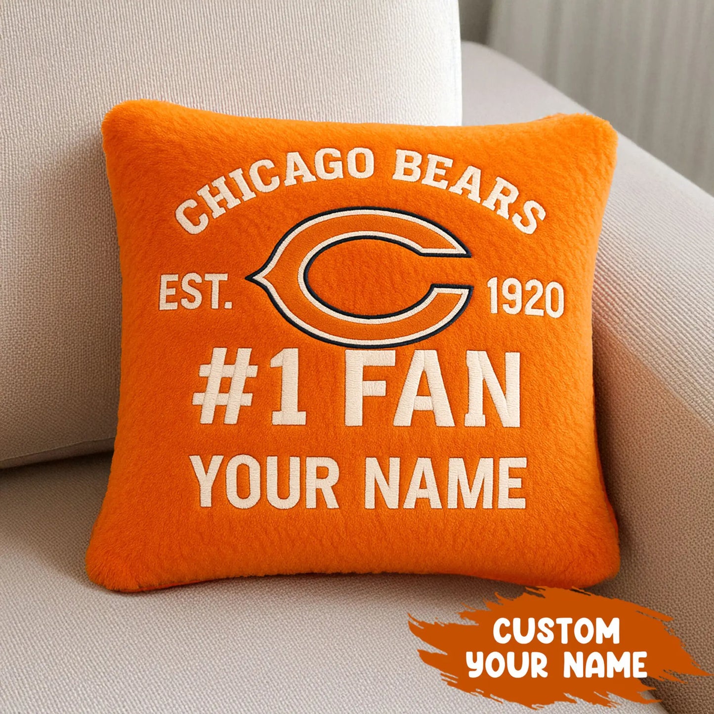 Chicago Bears | Premium Custom Decorative Pillow TD – HuddleStyle.com - Image 3