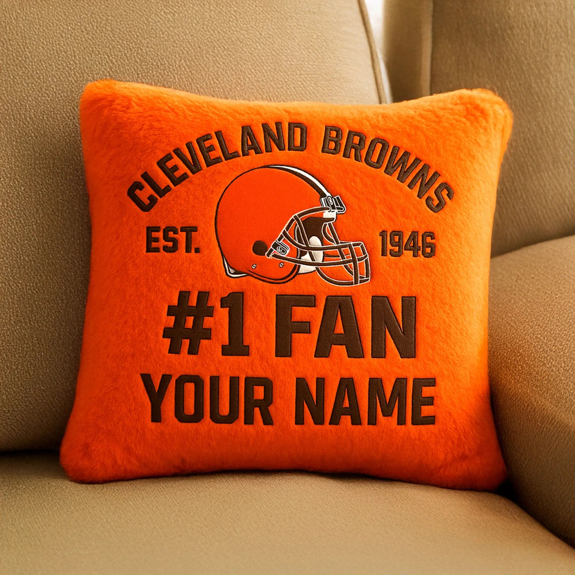 Cleveland Browns | Premium Custom Decorative Pillow TD – HuddleStyle.com - Main