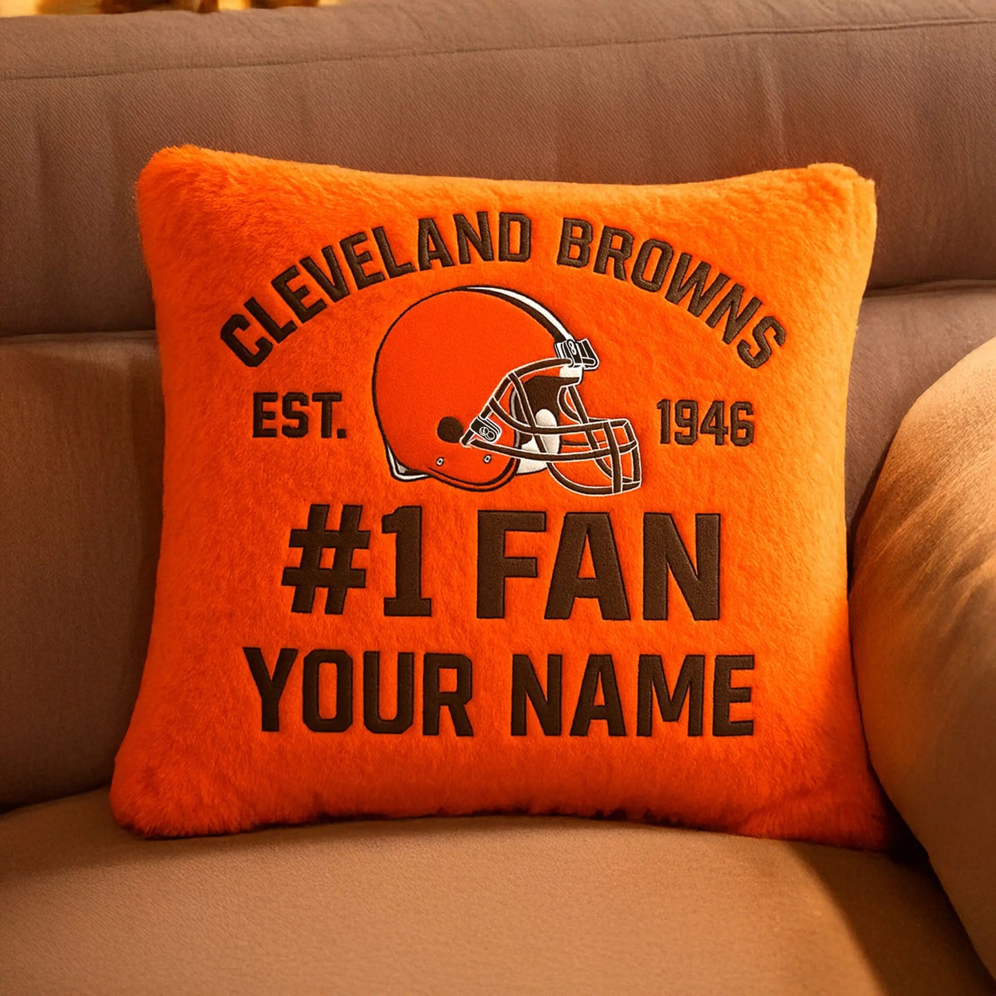 Cleveland Browns | Premium Custom Decorative Pillow TD – HuddleStyle.com - Image 2