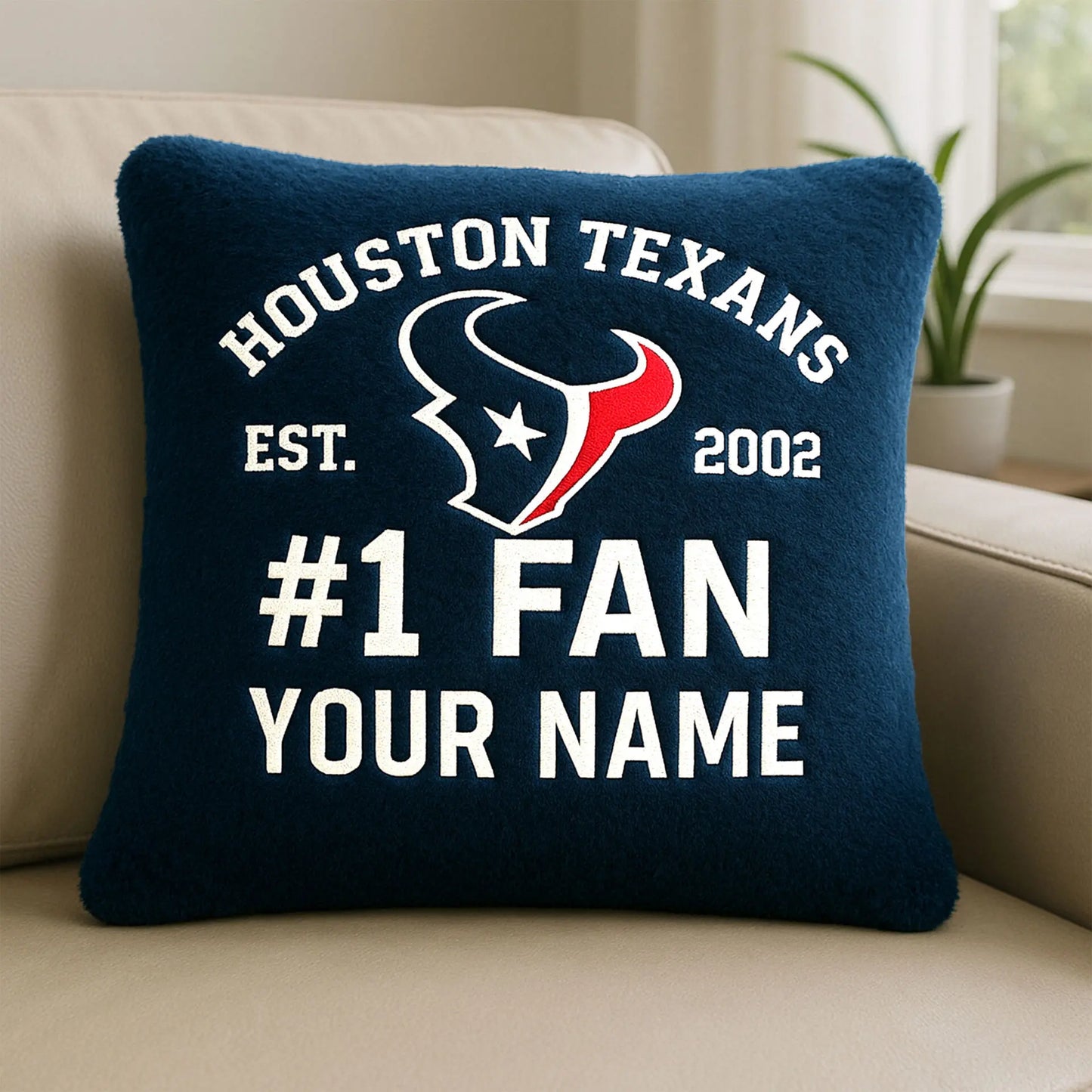 Houston Texans | Premium Custom Decorative Pillow TD – HuddleStyle.com - Image 3
