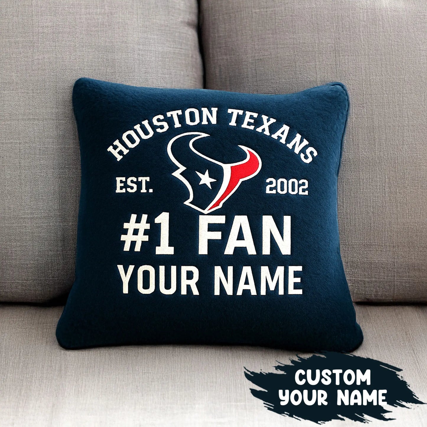 Houston Texans | Premium Custom Decorative Pillow TD – HuddleStyle.com - Image 2