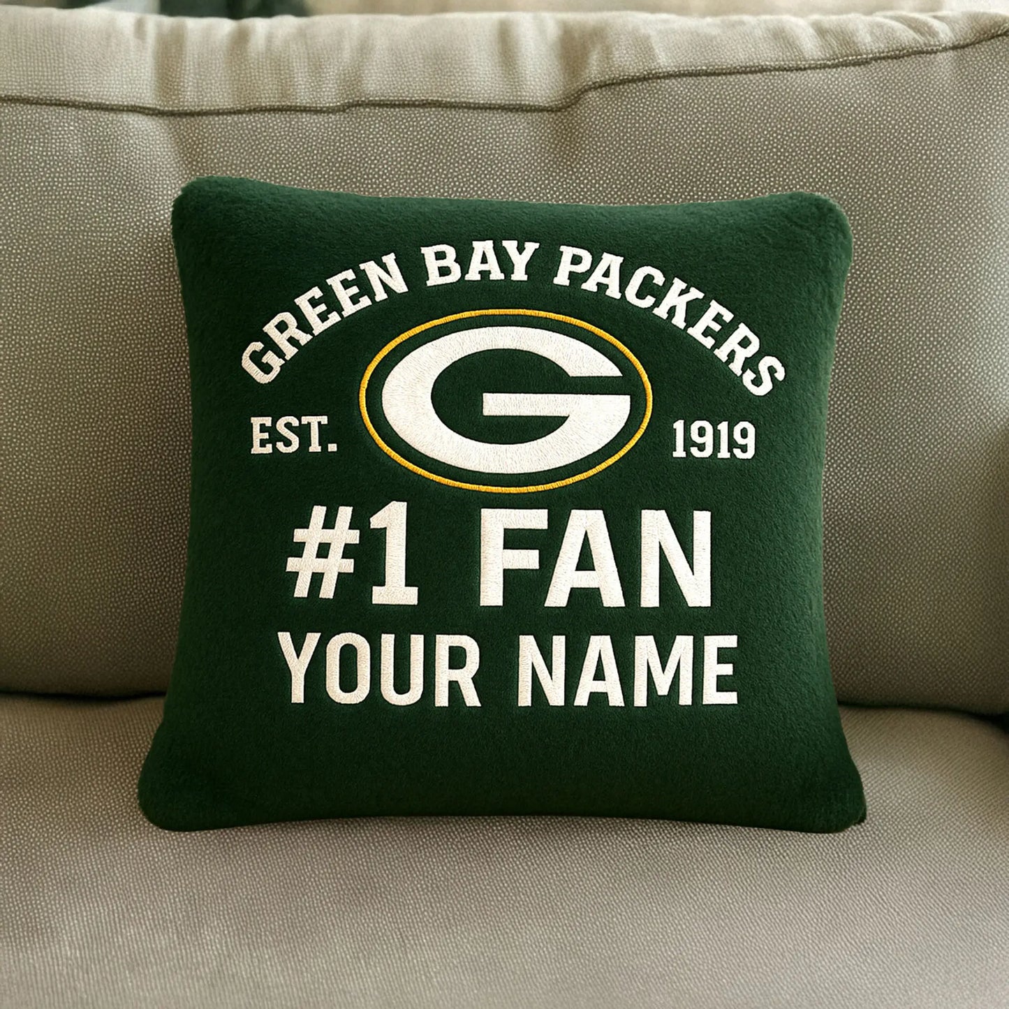 Green Bay Packers | Premium Custom Decorative Pillow TD – HuddleStyle.com - Main