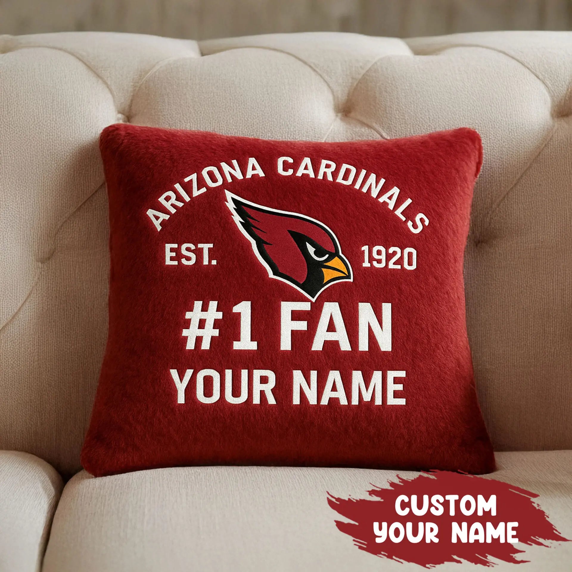 Arizona Cardinals | Premium Custom Decorative Pillow TD – HuddleStyle.com - Image 2