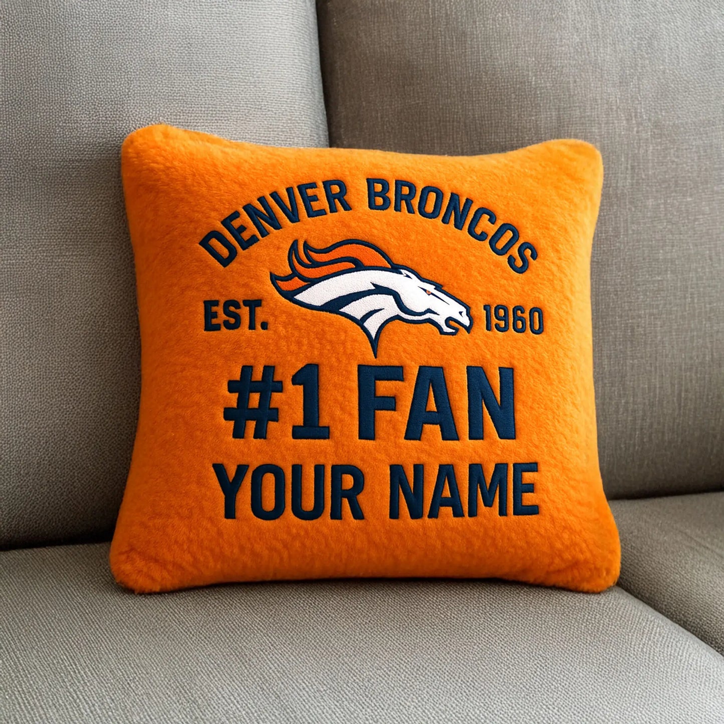 Denver Broncos | Premium Custom Decorative Pillow TD – HuddleStyle.com - Image 3
