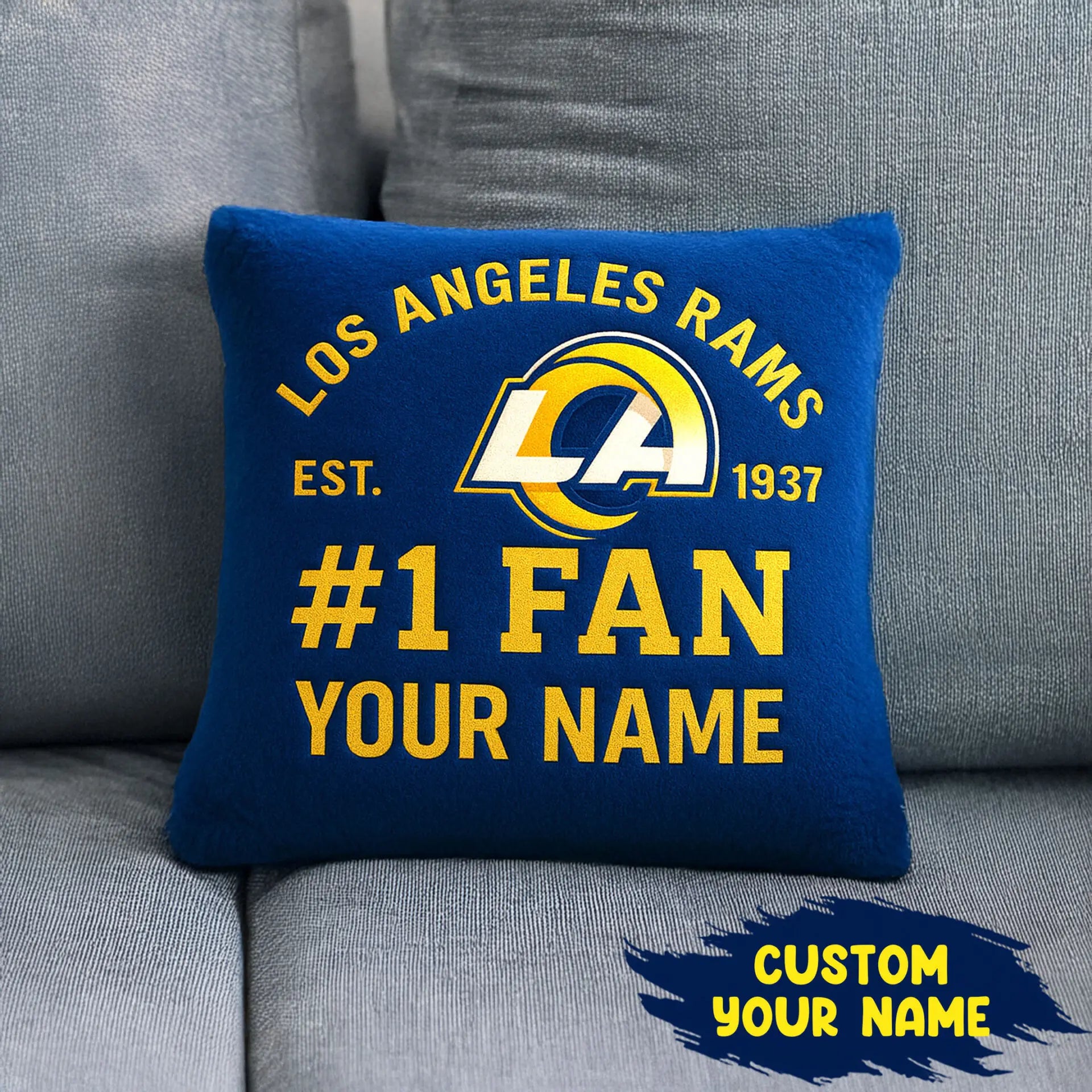 Los Angeles Rams | Premium Custom Decorative Pillow TD – HuddleStyle.com - Image 2