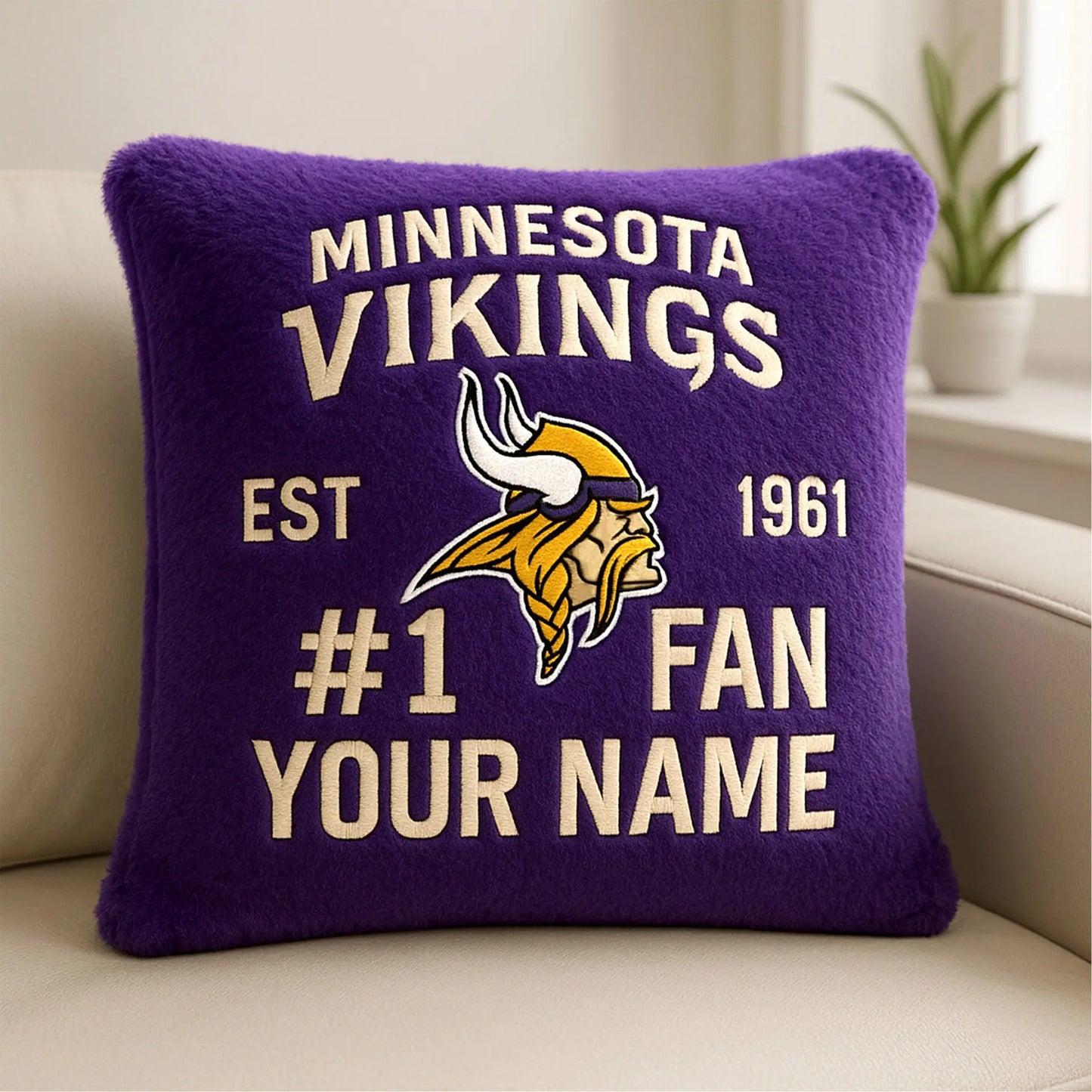 Minnesota Vikings | Premium Custom Decorative Pillow TD – HuddleStyle.com - Image 2