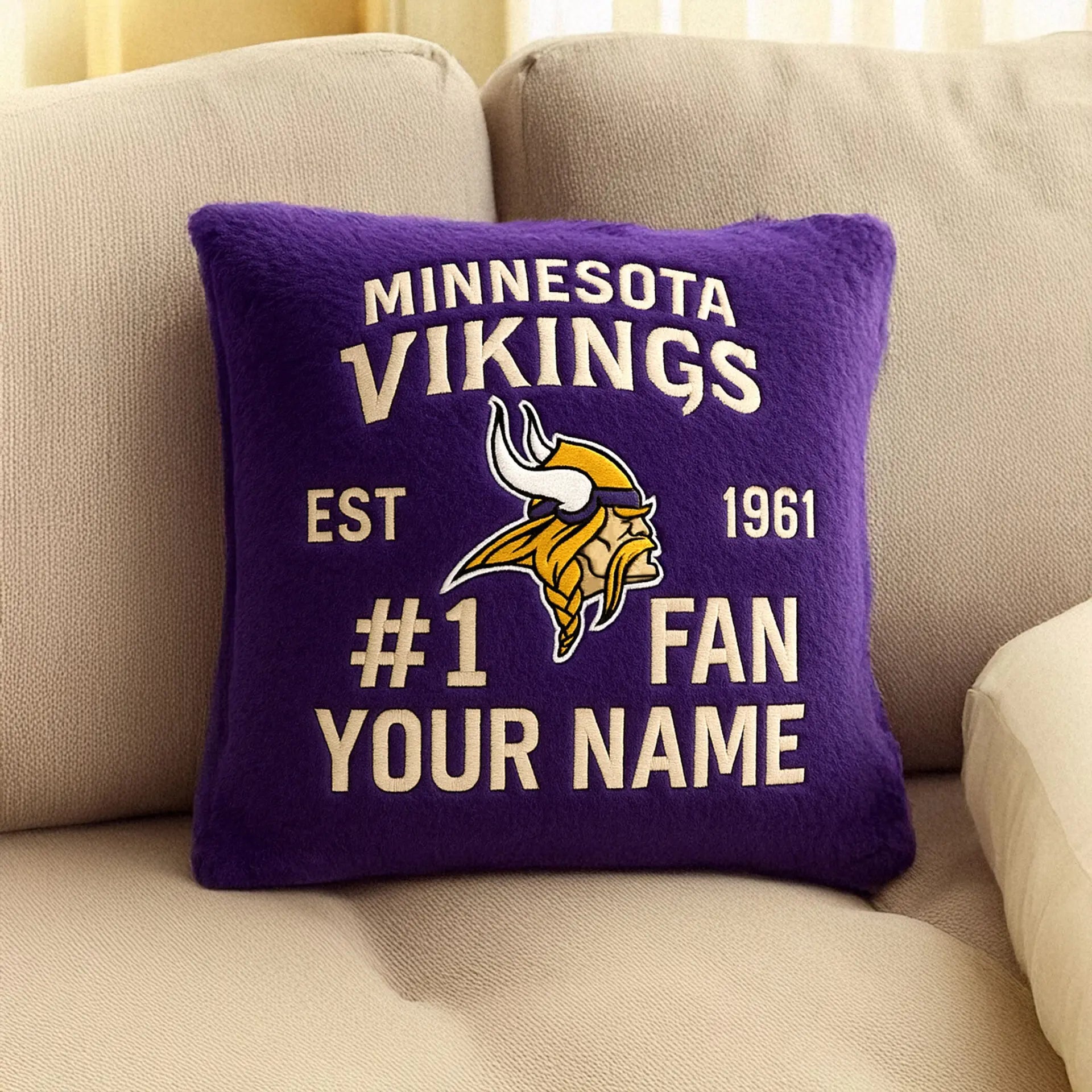 Minnesota Vikings | Premium Custom Decorative Pillow TD – HuddleStyle.com - Image 4