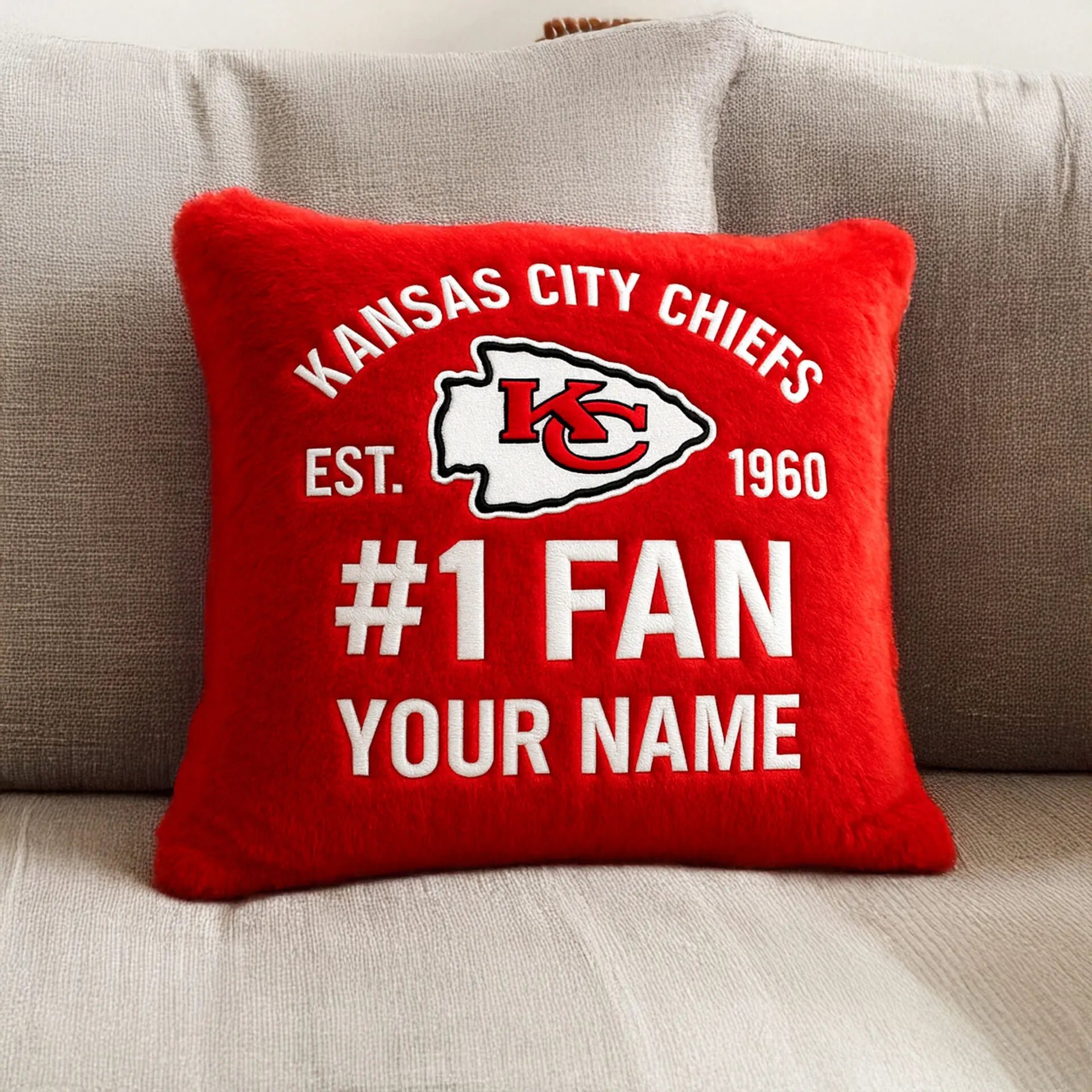 Kansas City Chiefs | Premium Custom Decorative Pillow TD – HuddleStyle.com - Image 3