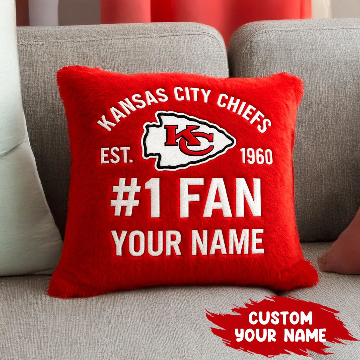 Kansas City Chiefs | Premium Custom Decorative Pillow TD – HuddleStyle.com - Image 2