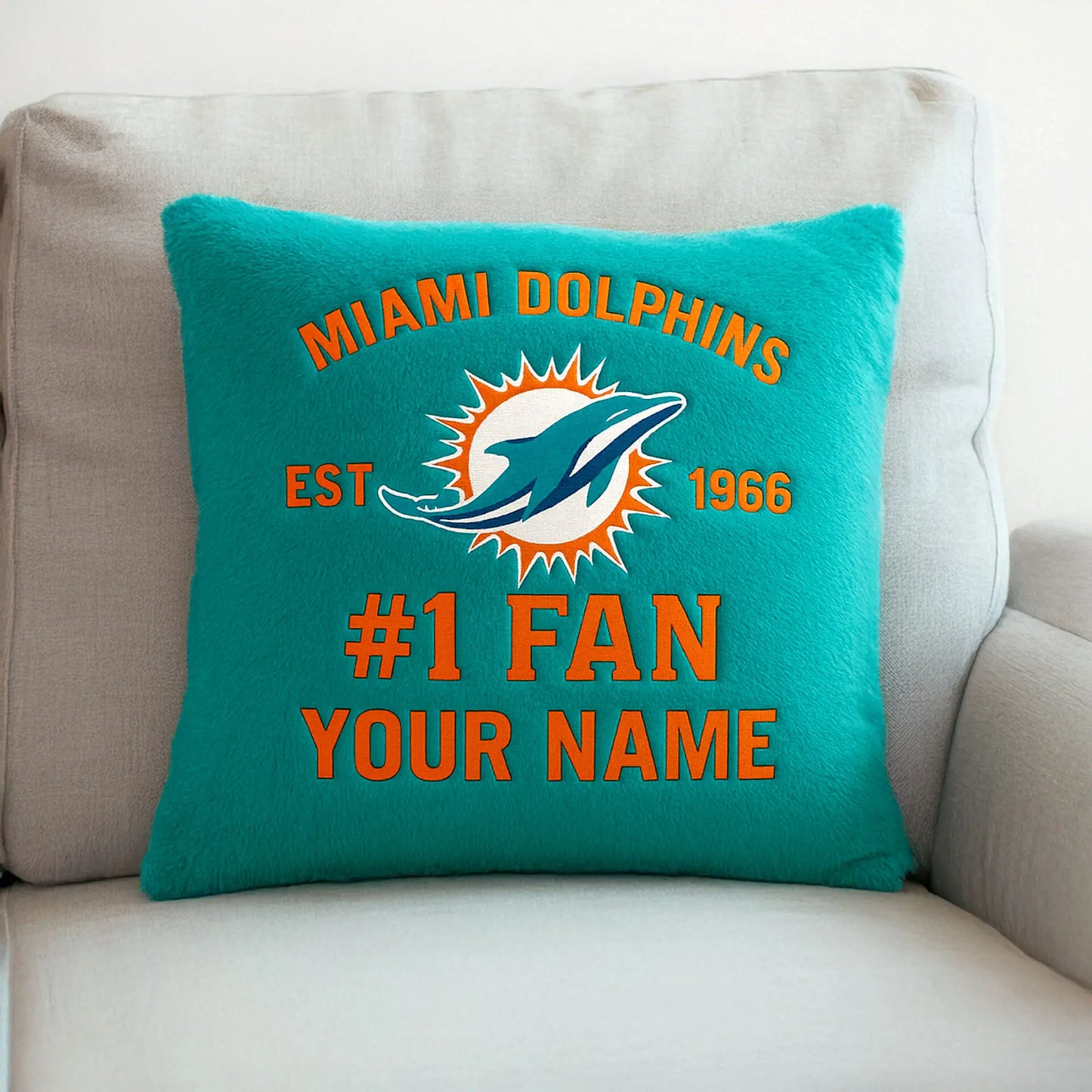 Miami Dolphins | Premium Custom Decorative Pillow TD – HuddleStyle.com - Image 3