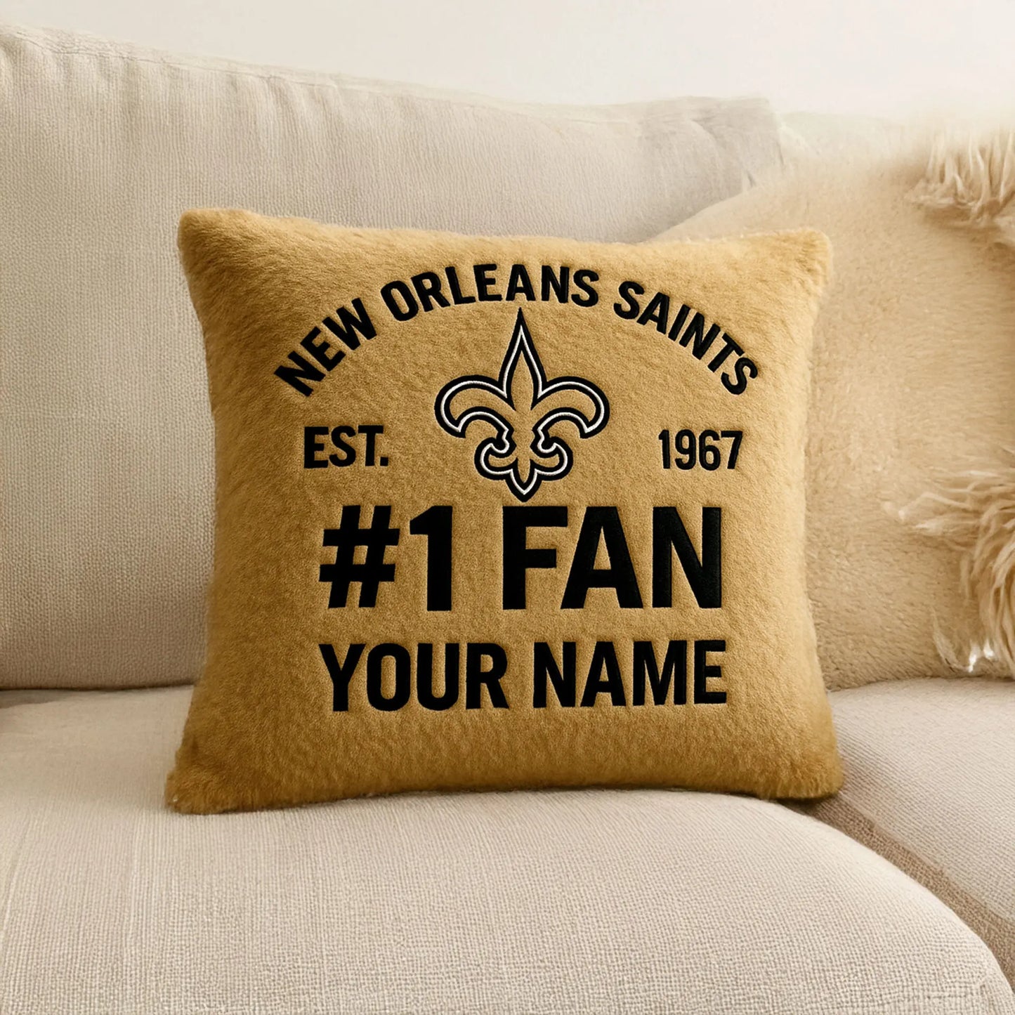 New Orleans Saints | Premium Custom Decorative Pillow TD – HuddleStyle.com - Main