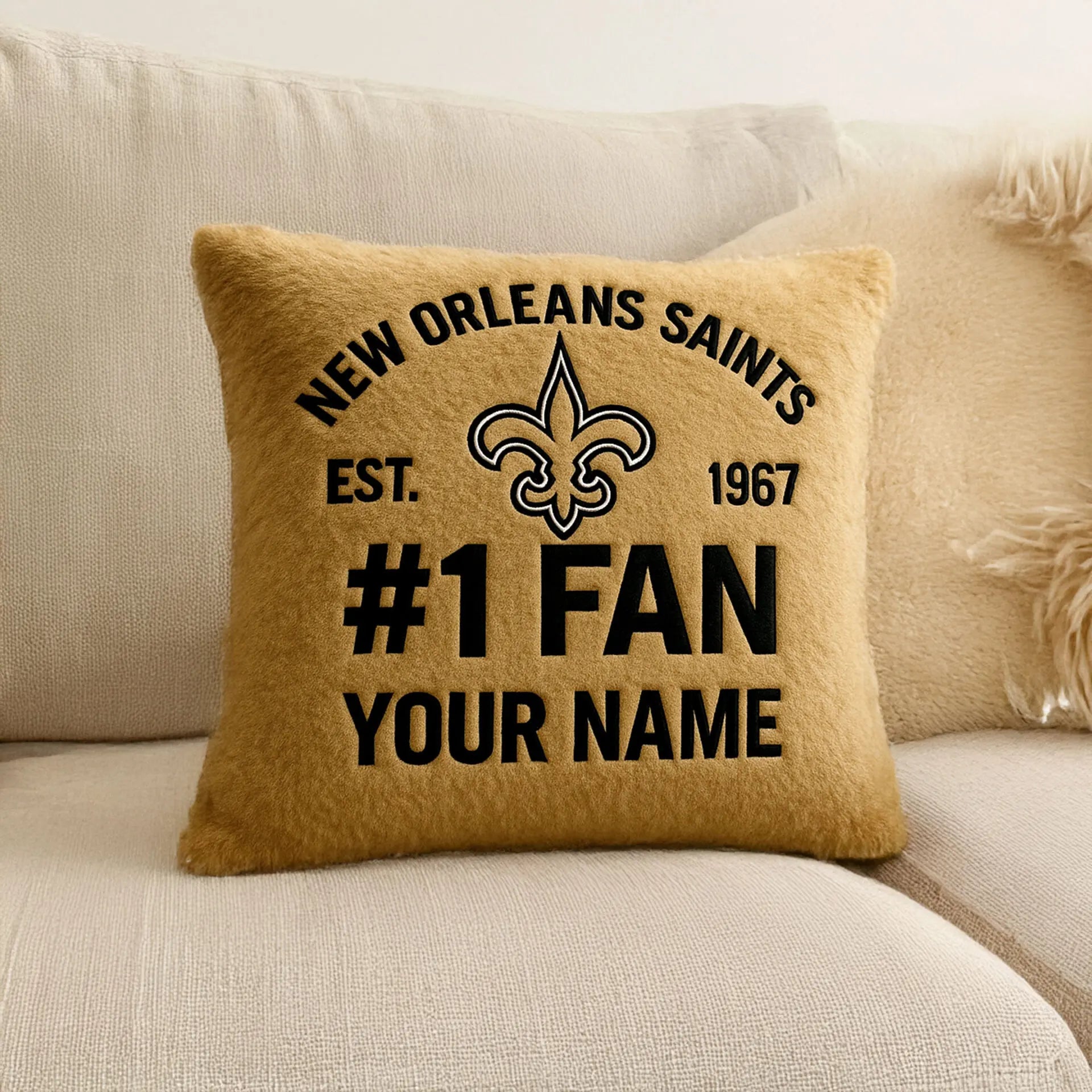 New Orleans Saints | Premium Custom Decorative Pillow TD – HuddleStyle.com - Main