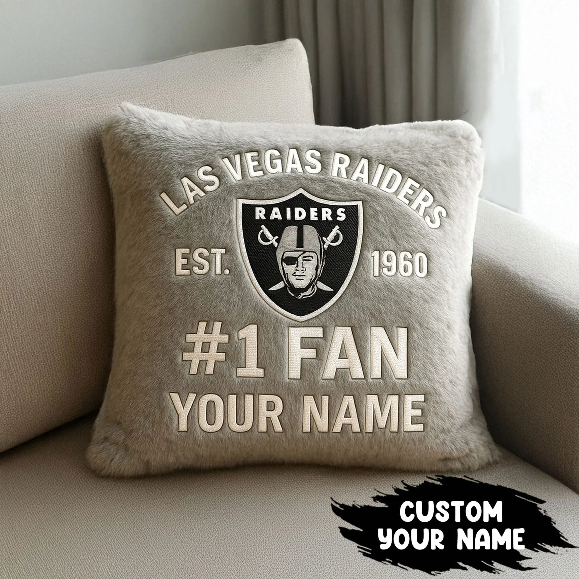 Las Vegas Raiders | Premium Custom Decorative Pillow TD – HuddleStyle.com - Image 2