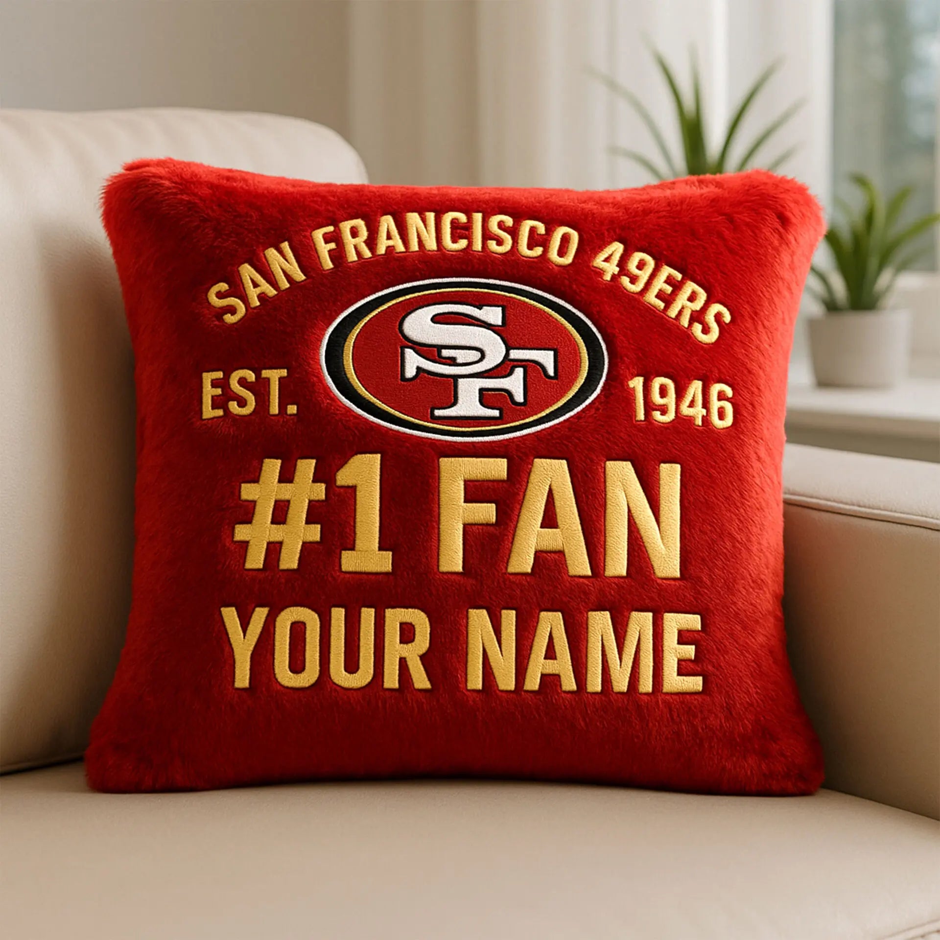 San Francisco 49ers | Premium Custom Decorative Pillow TD – HuddleStyle.com - Image 3
