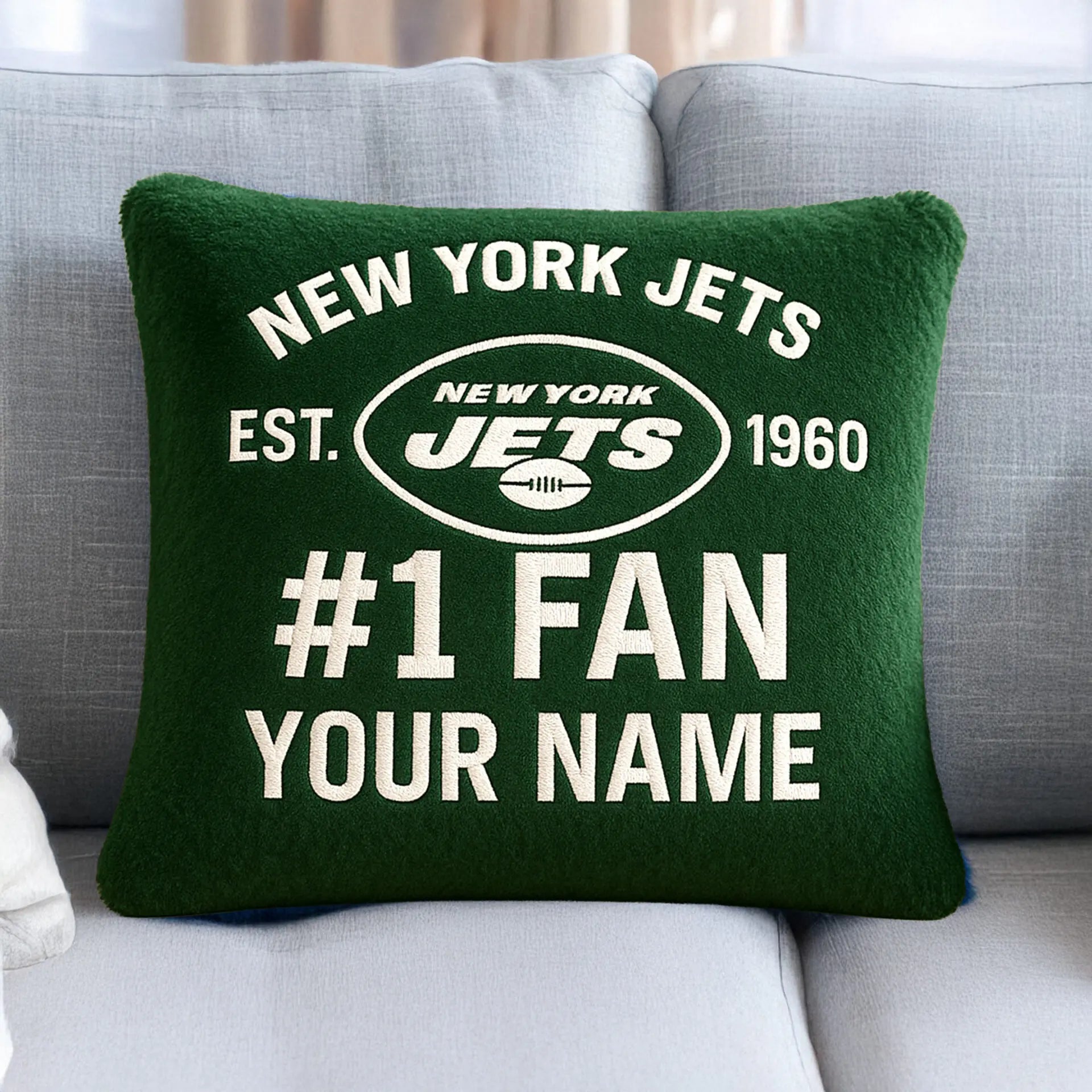 New York Jets | Premium Custom Decorative Pillow TD – HuddleStyle.com - Image 2