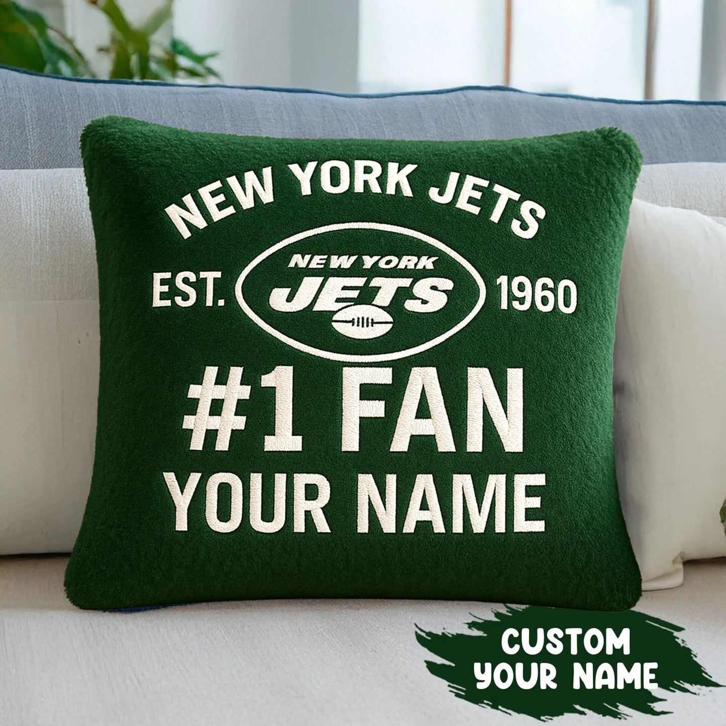 New York Jets | Premium Custom Decorative Pillow TD – HuddleStyle.com - Main