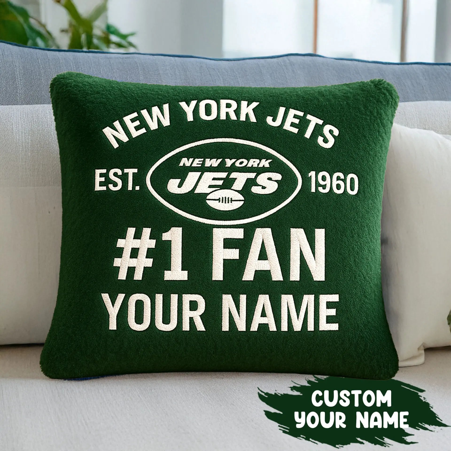 New York Jets | Premium Custom Decorative Pillow TD – HuddleStyle.com - Main