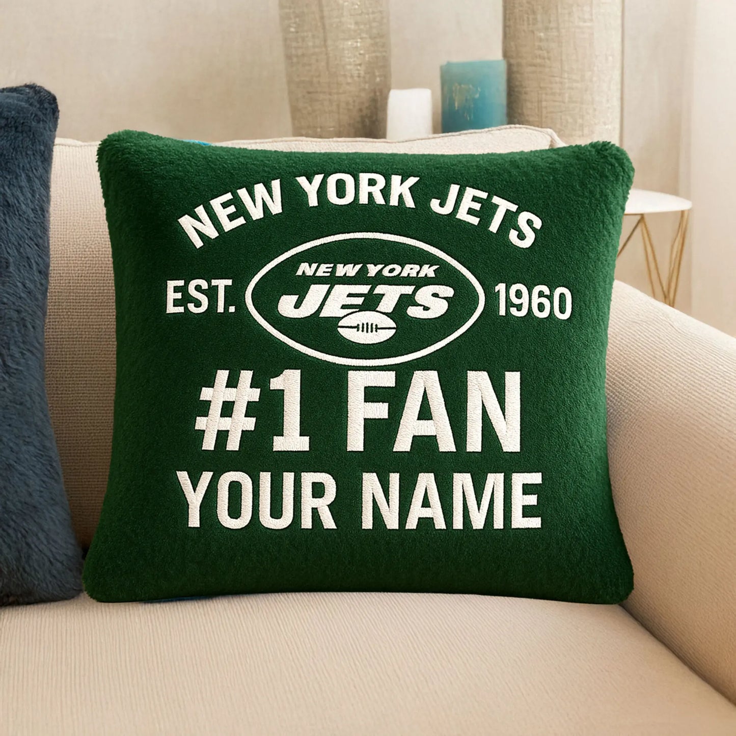 New York Jets | Premium Custom Decorative Pillow TD – HuddleStyle.com - Image 3