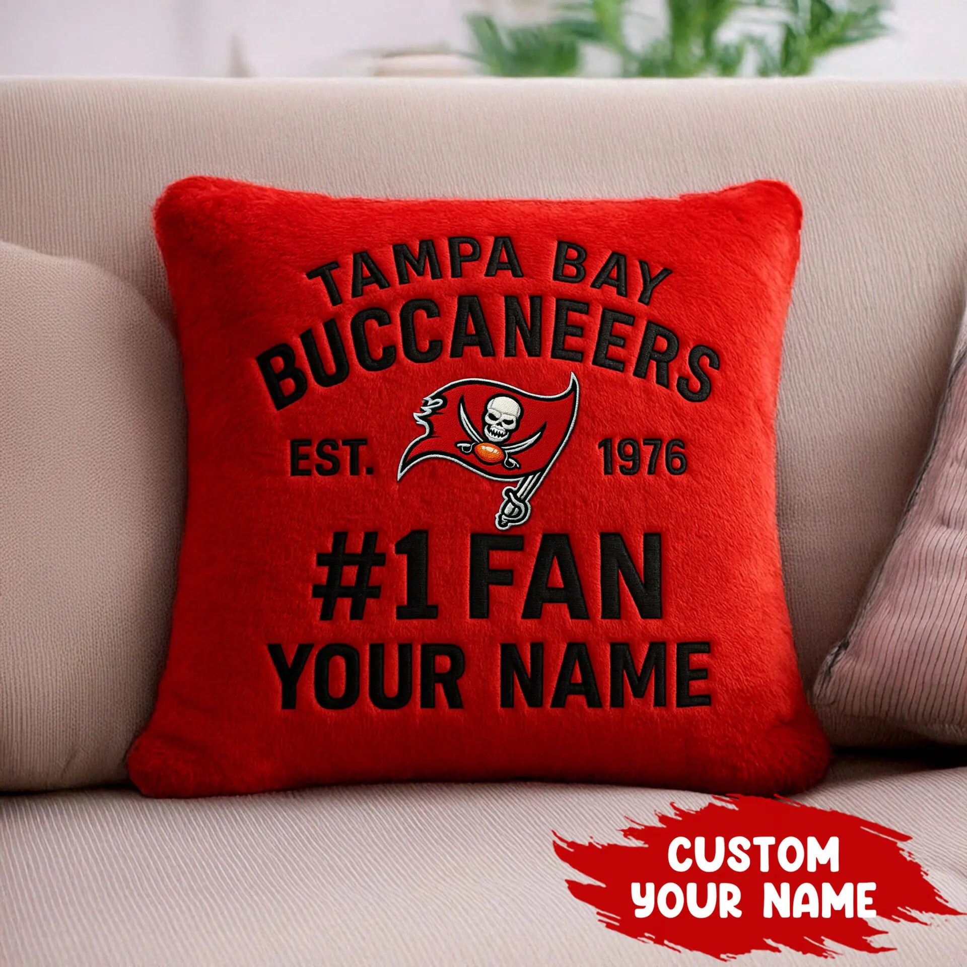 Tampa Bay Buccaneers | Premium Custom Decorative Pillow TD – HuddleStyle.com - Image 3