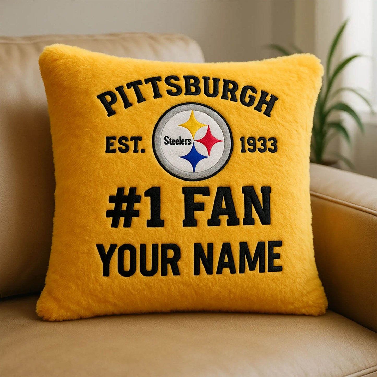 Pittsburgh Steelers | Premium Custom Decorative Pillow TD – HuddleStyle.com - Image 2