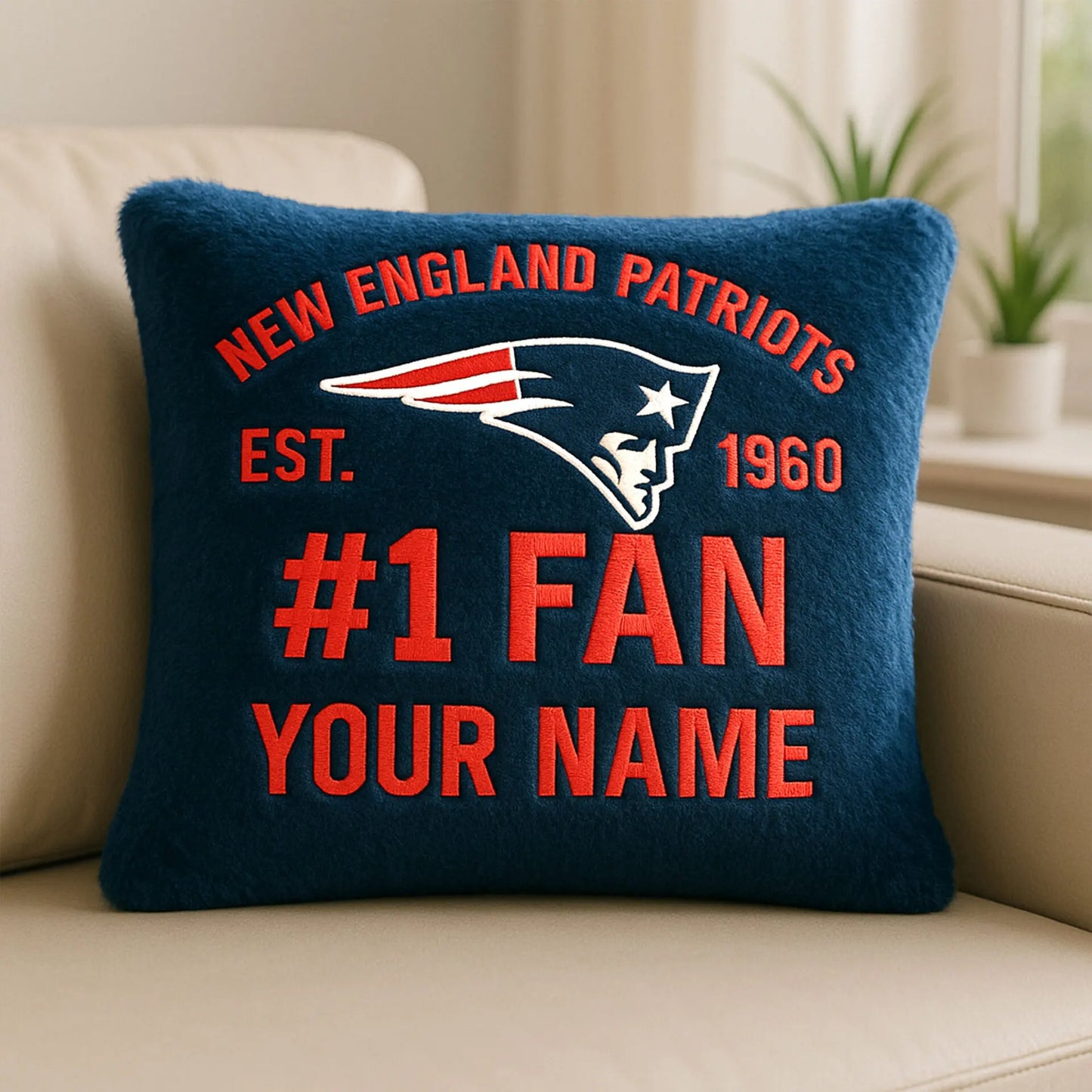 New England Patriots | Premium Custom Decorative Pillow TD – HuddleStyle.com - Main