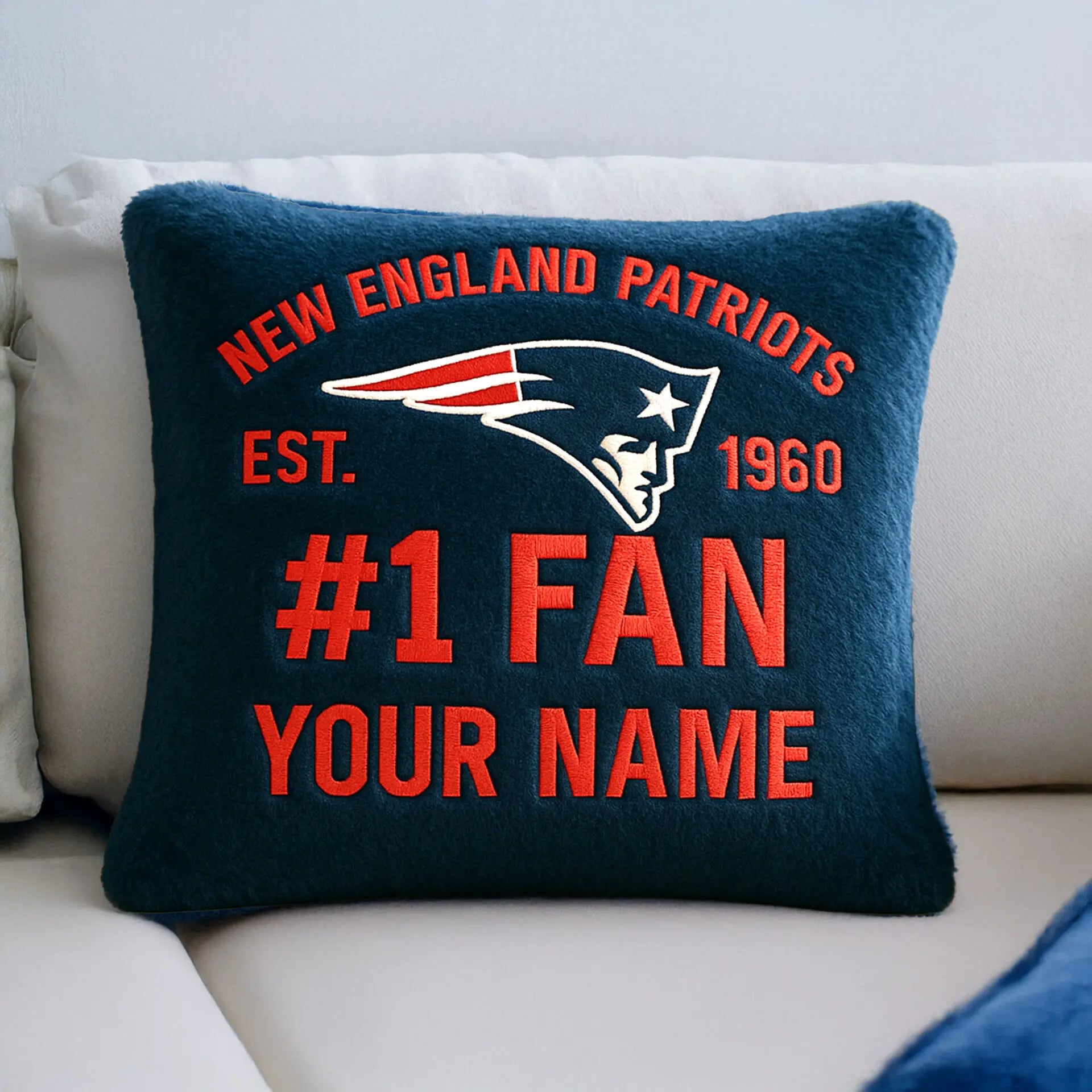 New England Patriots | Premium Custom Decorative Pillow TD – HuddleStyle.com - Image 2