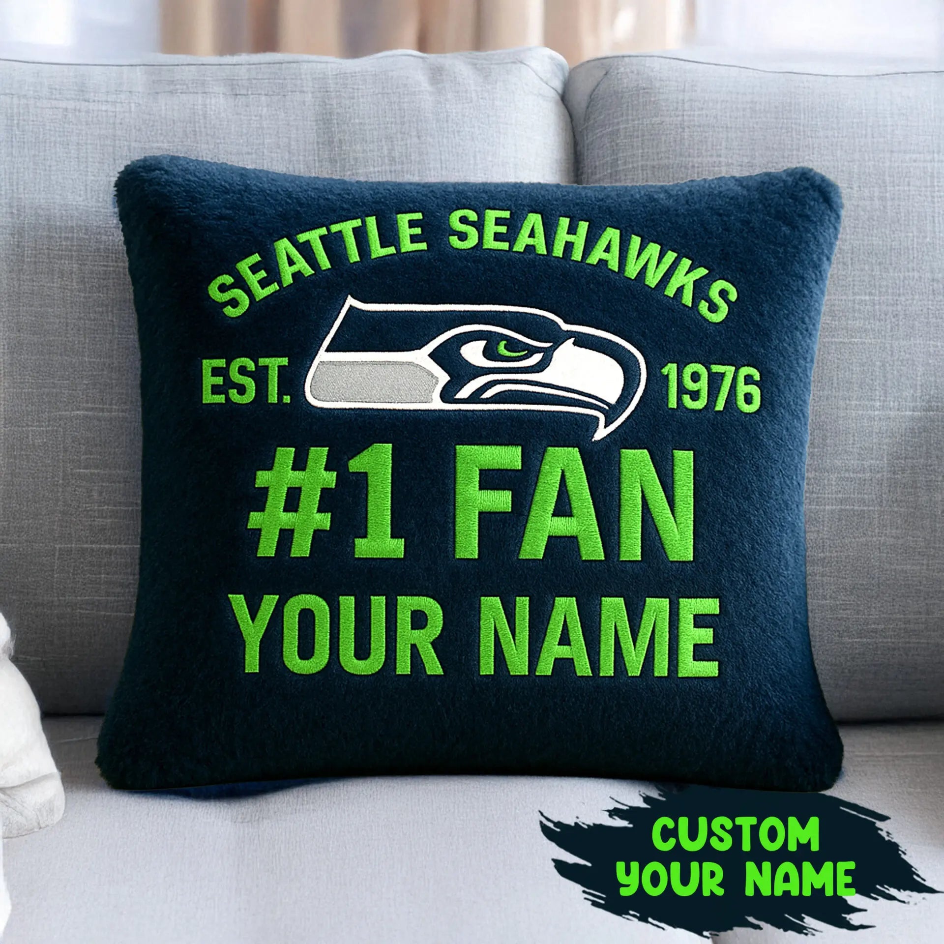 Seattle Seahawks | Premium Custom Decorative Pillow TD – HuddleStyle.com - Image 3