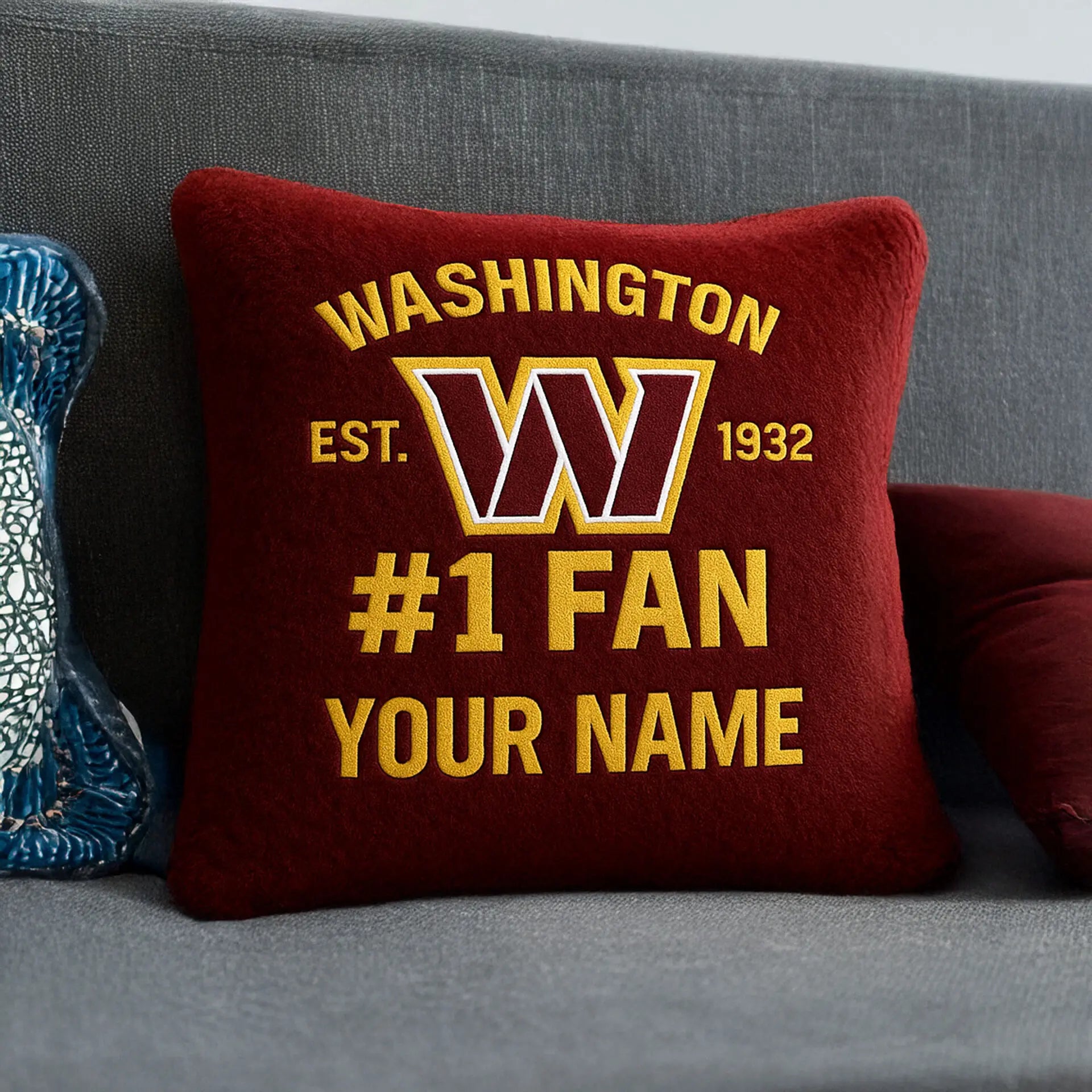 Washington Commanders | Premium Custom Decorative Pillow TD – HuddleStyle.com - Image 2