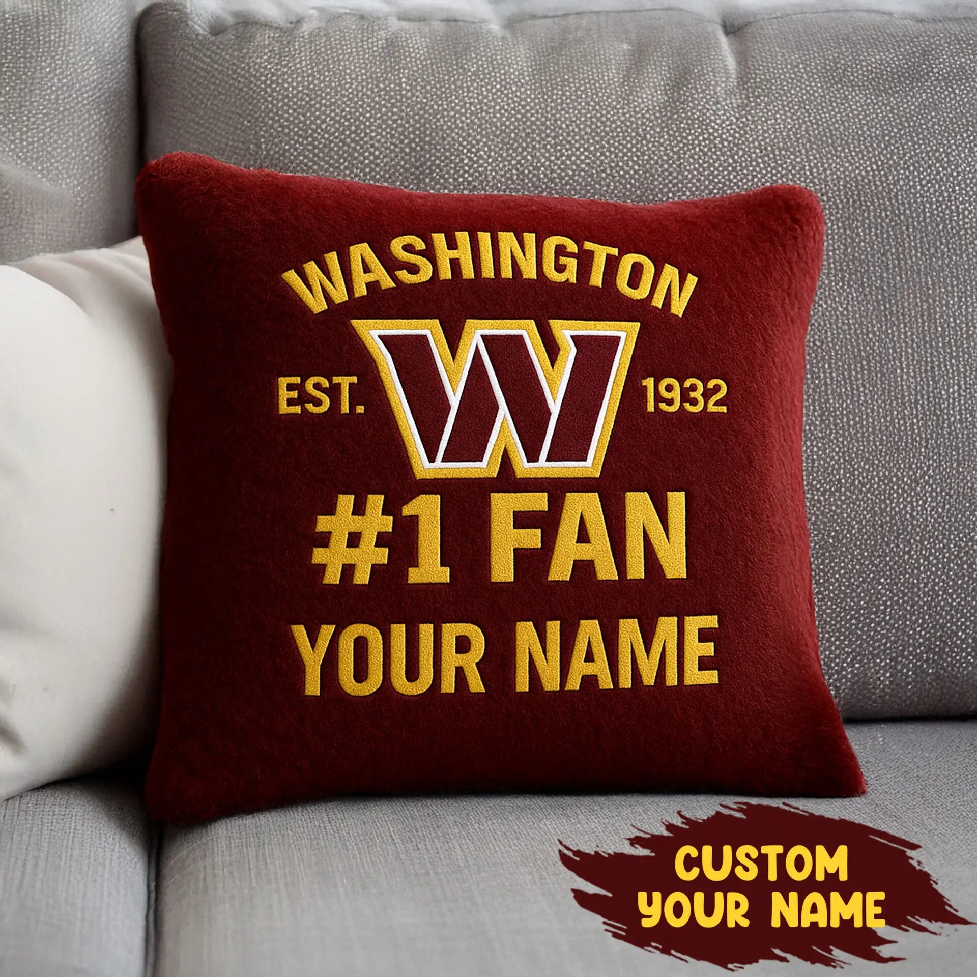 Washington Commanders | Premium Custom Decorative Pillow TD – HuddleStyle.com - Image 3
