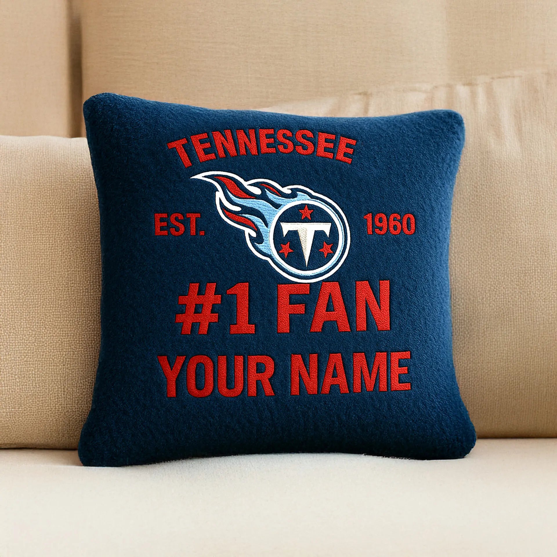 Tennessee Titans | Premium Custom Decorative Pillow TD – HuddleStyle.com - Image 2