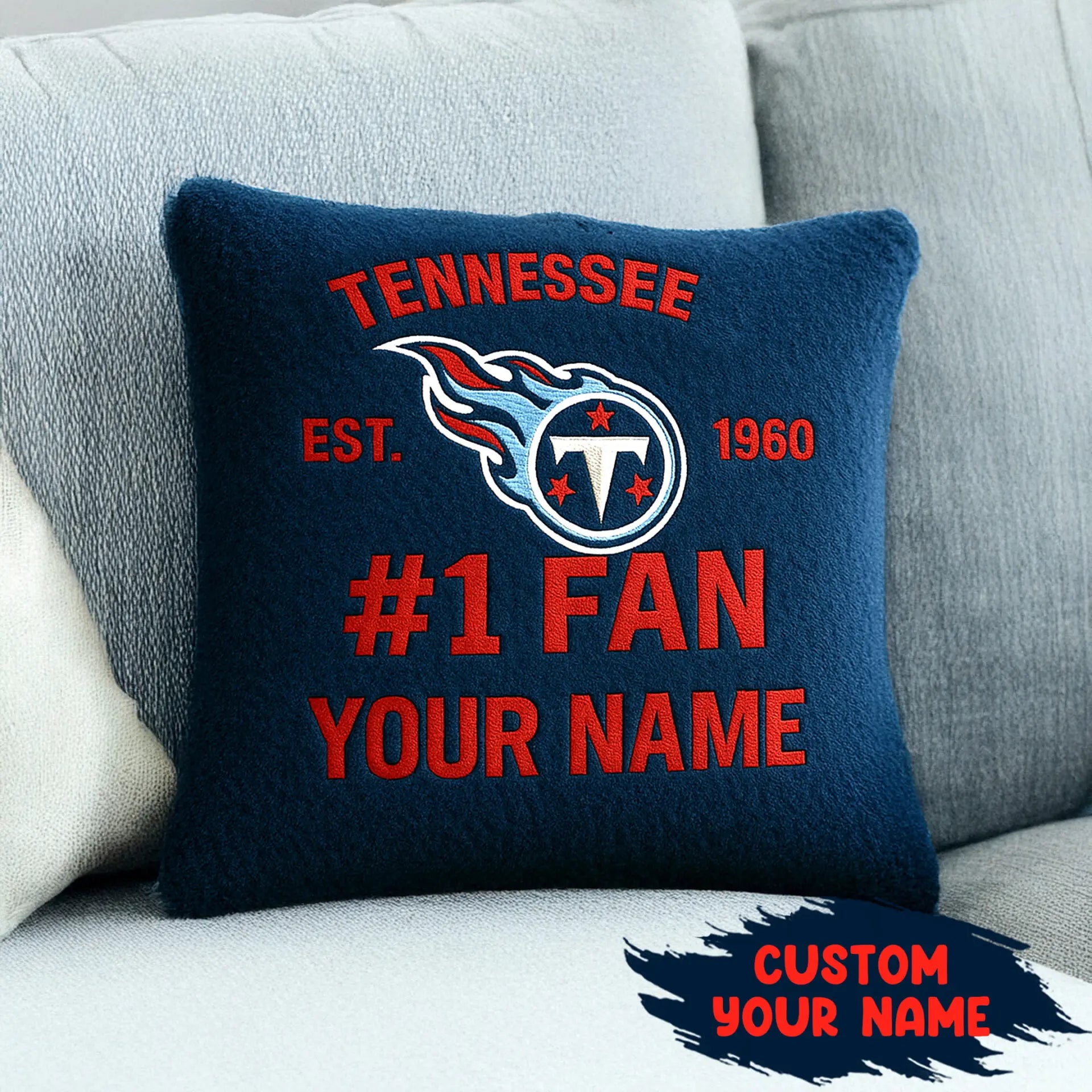 Tennessee Titans | Premium Custom Decorative Pillow TD – HuddleStyle.com - Image 3