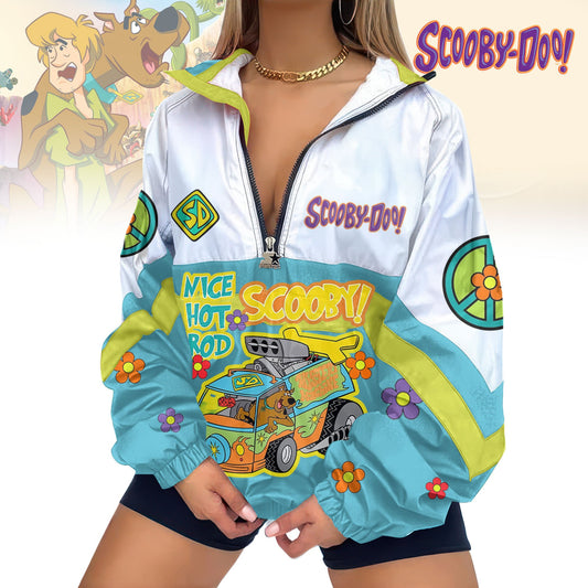 Premium SCBD Women's Printed V-Neck Zipper Sweatshirt Jackets TD