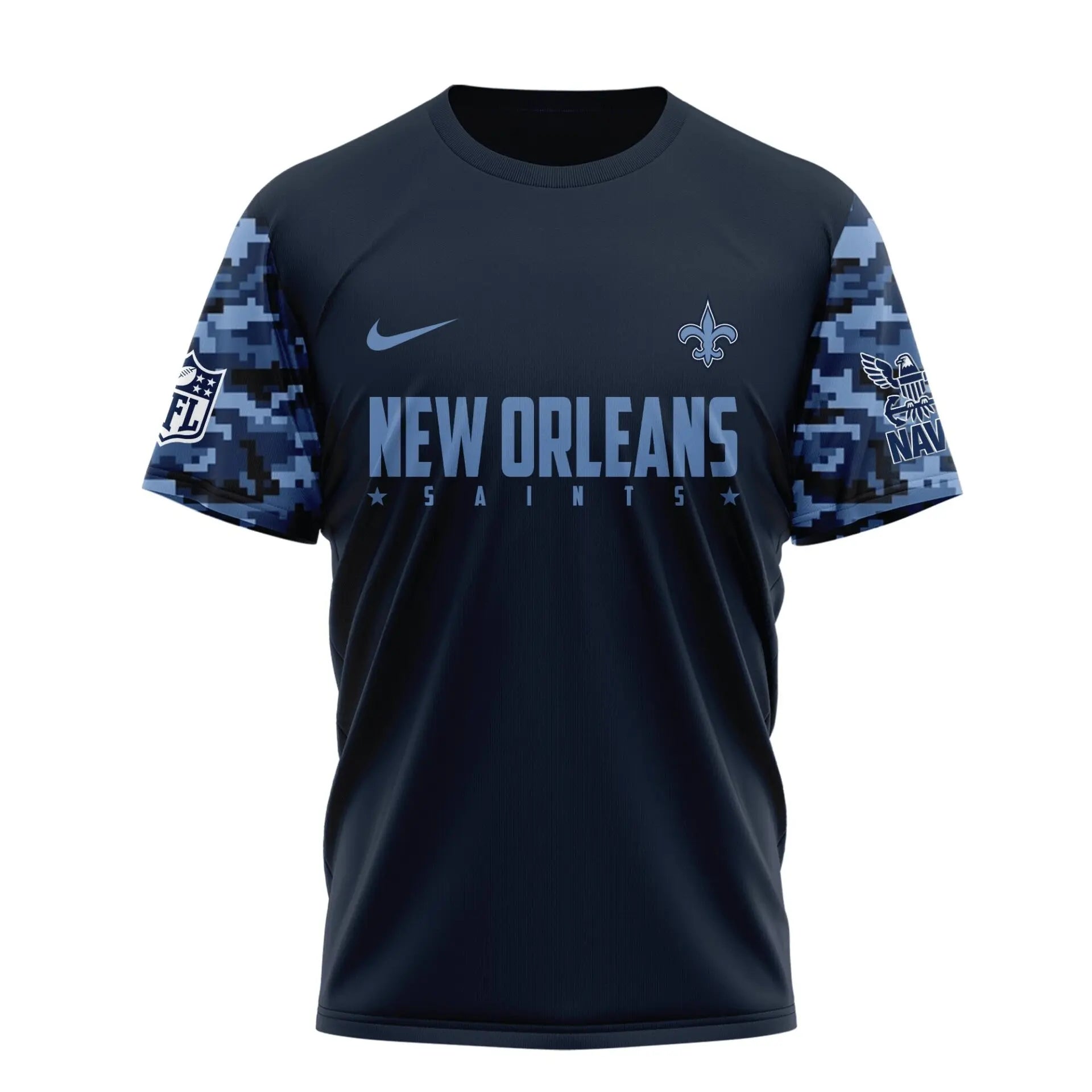 New Orleans Saints | Premium Navy 250 Years 3D Shirt TD – HuddleStyle.com - Image 4
