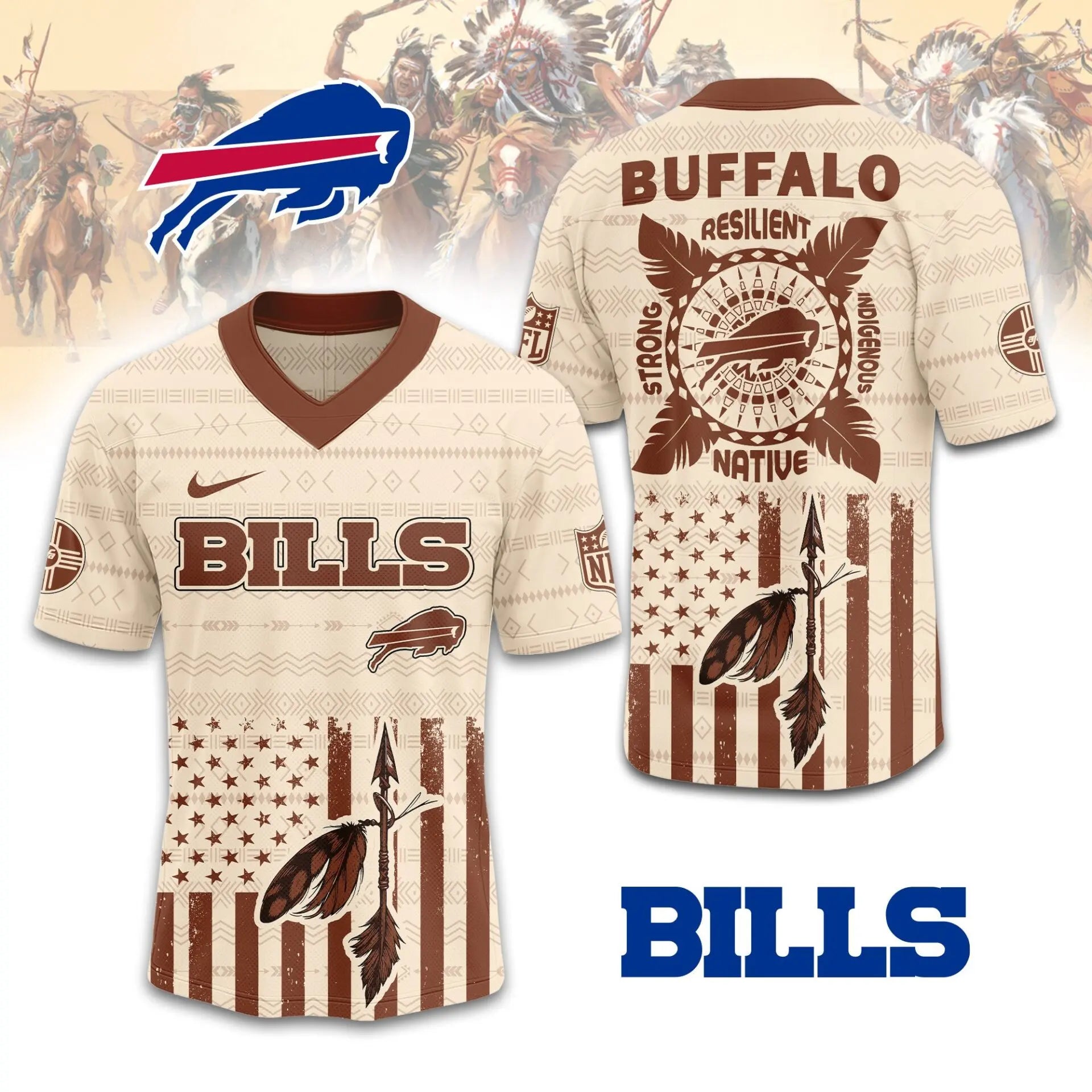 Buffalo Bills | Premium Native American Jersey TD – HuddleStyle.com - Image 3