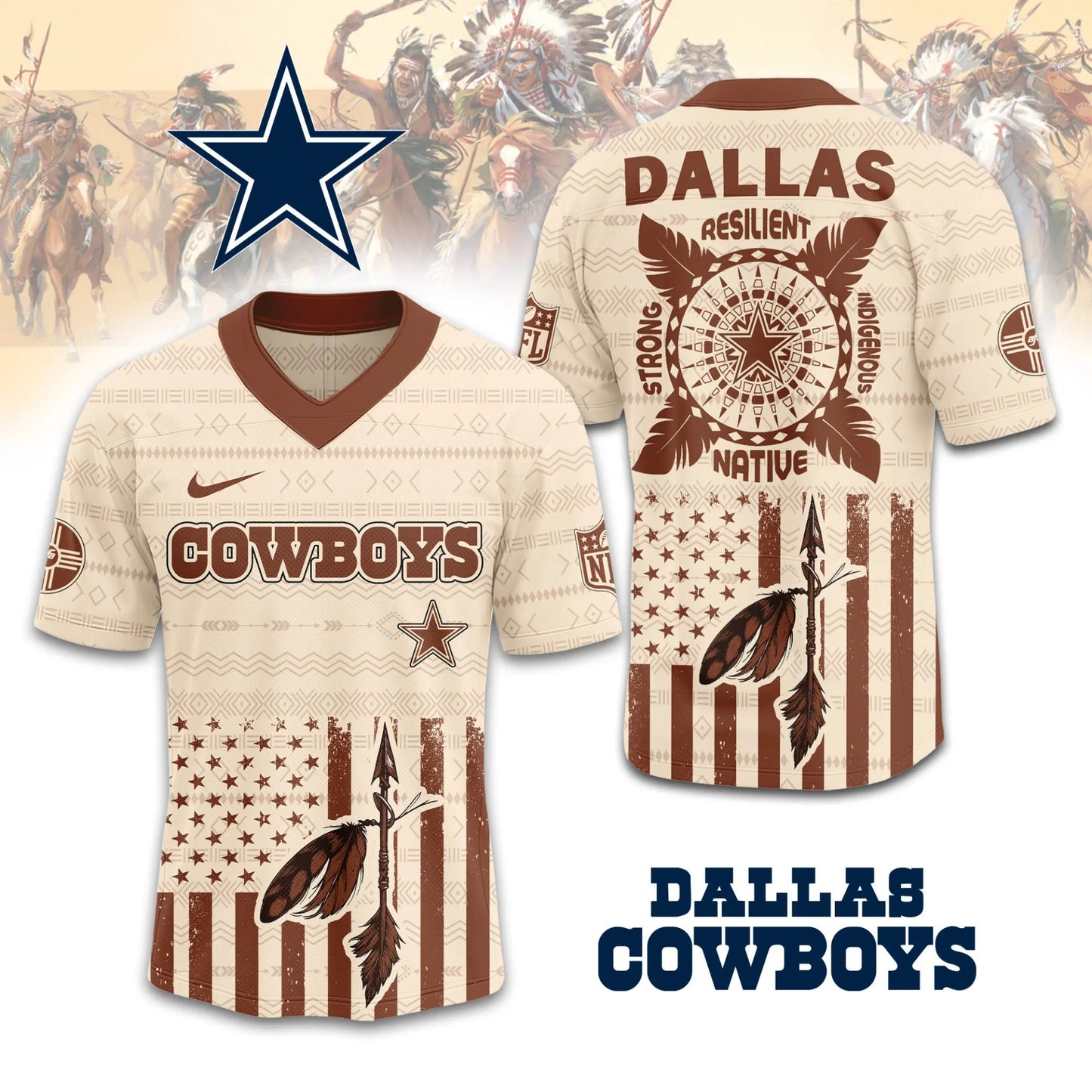 Dallas Cowboys | Premium Native American Jersey TD – HuddleStyle.com - Image 2