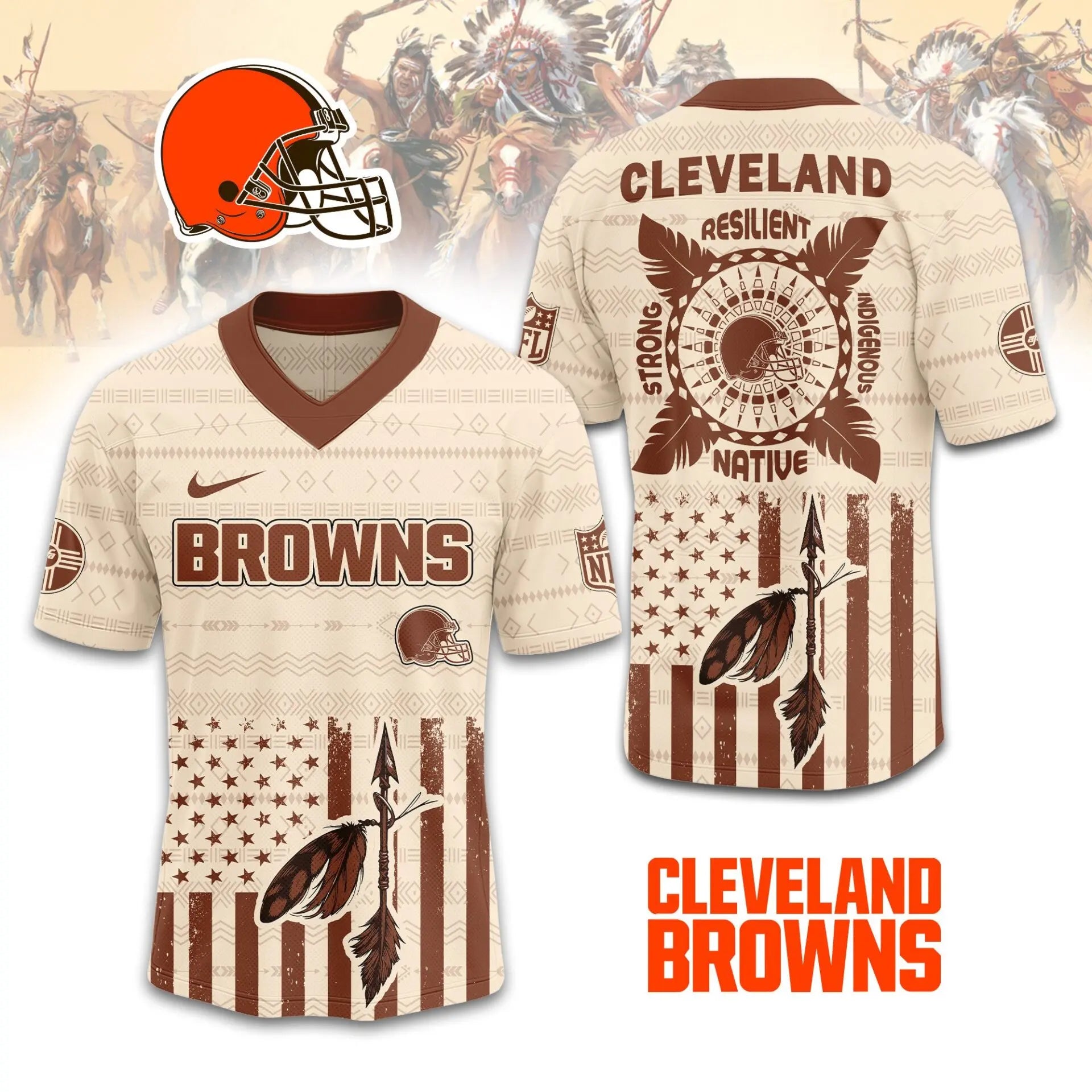 Cleveland Browns | Premium Native American Jersey TD – HuddleStyle.com - Image 4