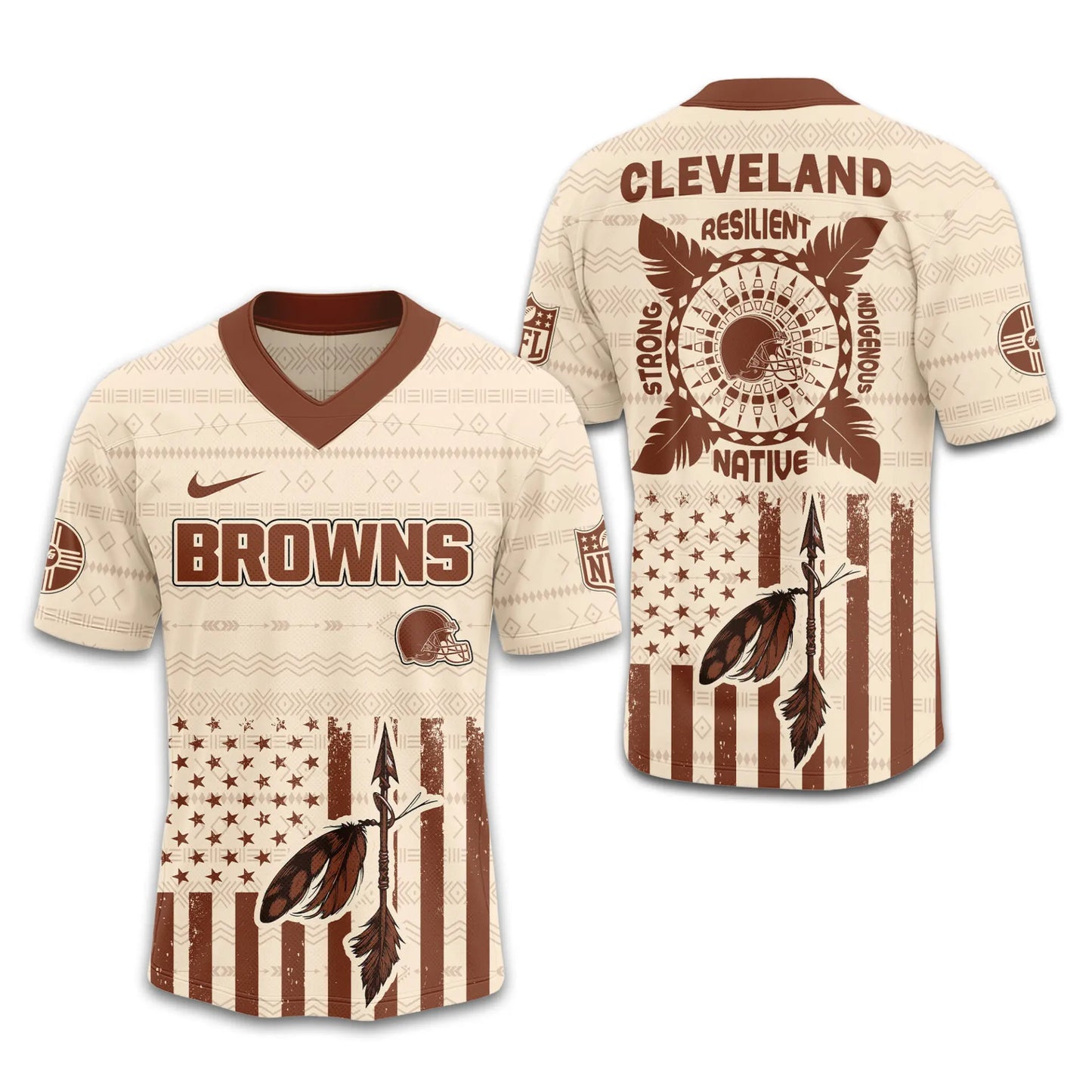 Cleveland Browns | Premium Native American Jersey TD – HuddleStyle.com - Image 4