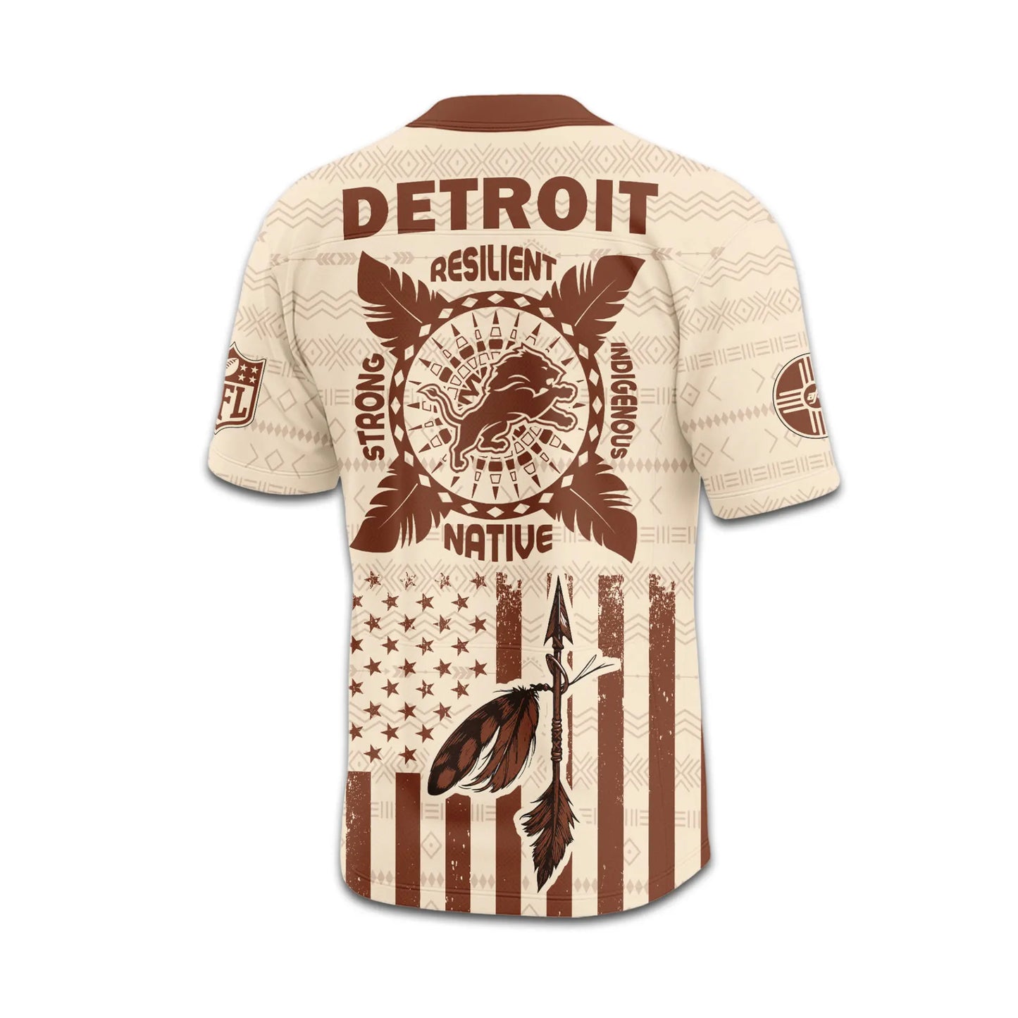 Detroit Lions | Premium Native American Jersey TD – HuddleStyle.com - Image 3