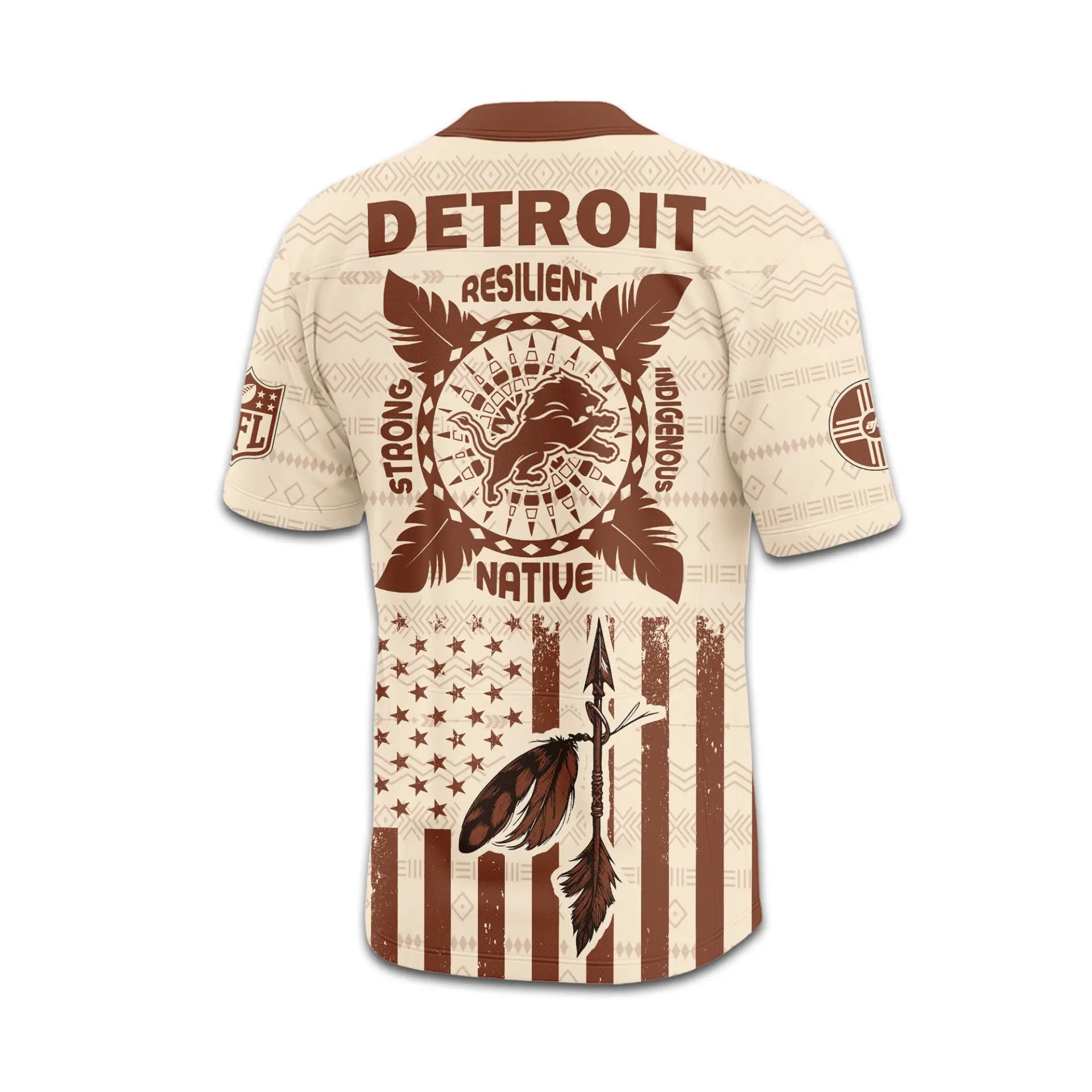 Detroit Lions | Premium Native American Jersey TD – HuddleStyle.com - Image 3