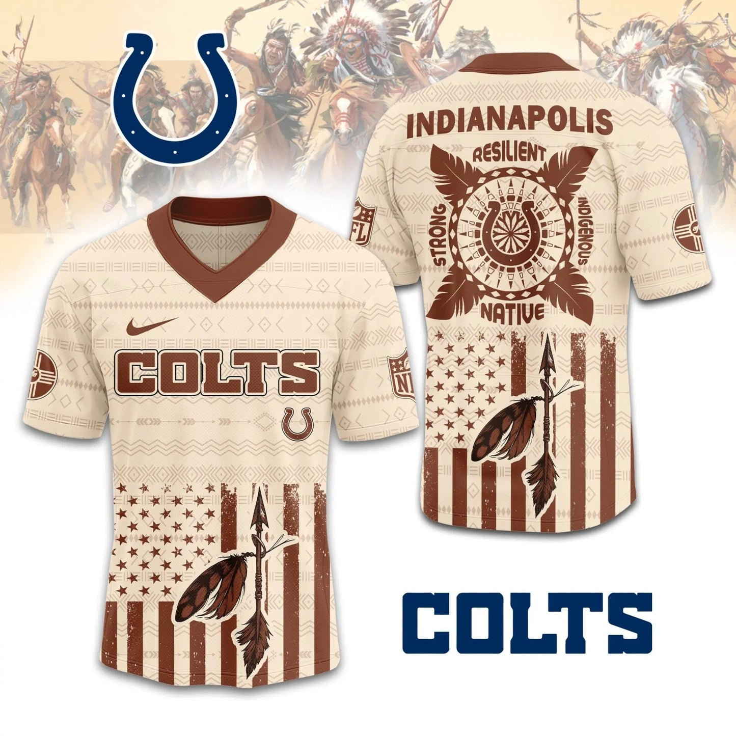 Indianapolis Colts | Premium Native American Jersey TD – HuddleStyle.com - Image 2